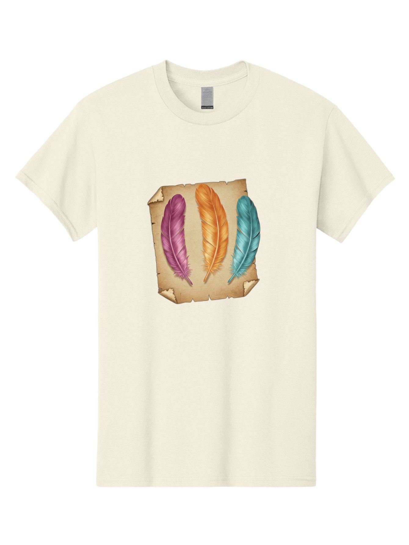 Purple-Orange-Blue-Feather Men'S Graphic Tee, 100% Cotton, Comfortable Casual Summer Wear, Machine Washable, Vintage Camera, Old Camera, Antique Camera, Black Camera, Classic Photography, Photography Equipment, Nostalgic Device, Film Camera, Baj206 6