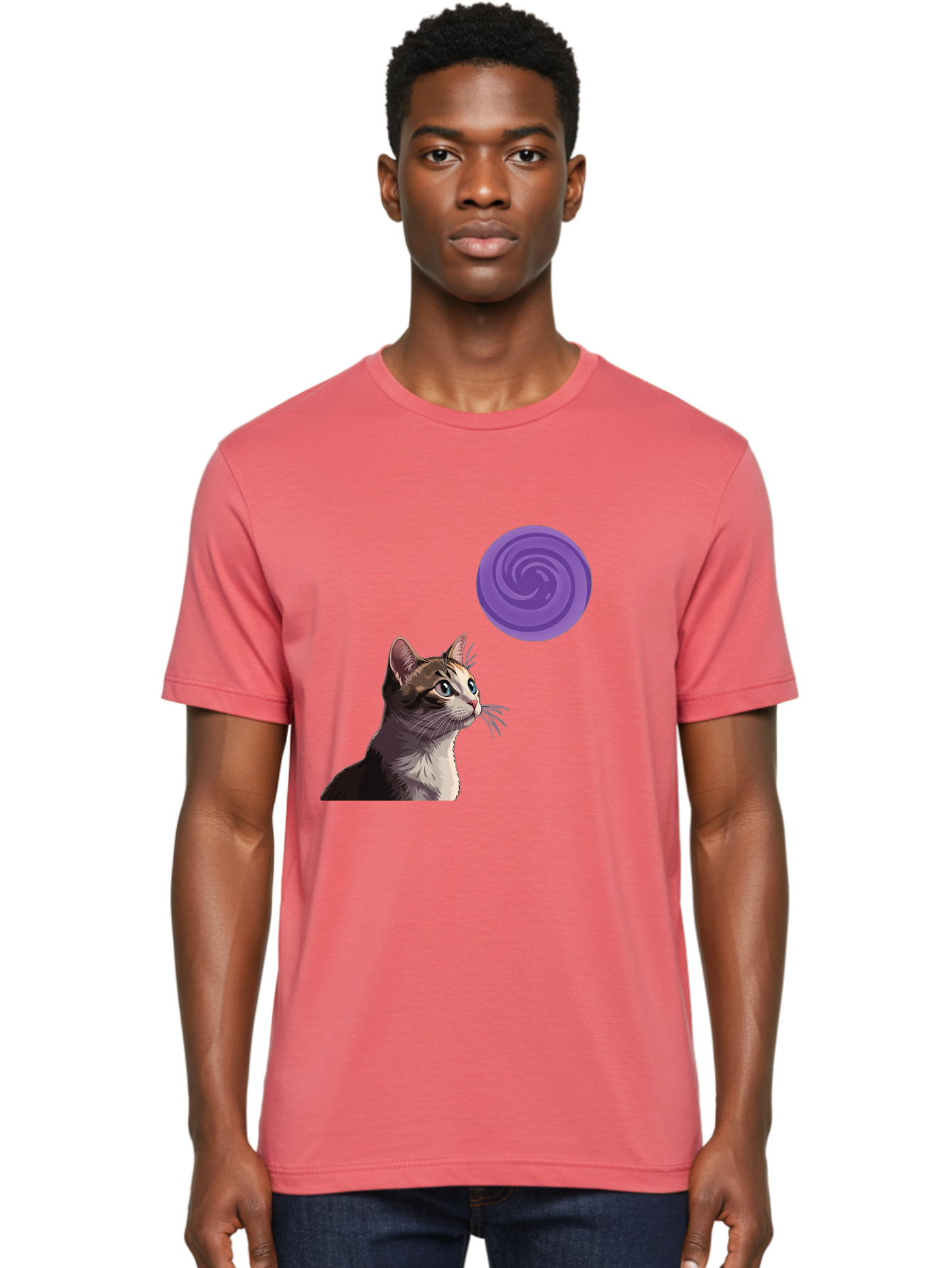 Purple-Swirl-Cat Men'S Graphic Tee, 100% Cotton, Comfortable Casual Summer Wear, Machine Washable, Vintage Camera, Old Camera, Antique Camera, Black Camera, Classic Photography, Photography Equipment, Nostalgic Device, Film Camera, Camera Art Baj207 20