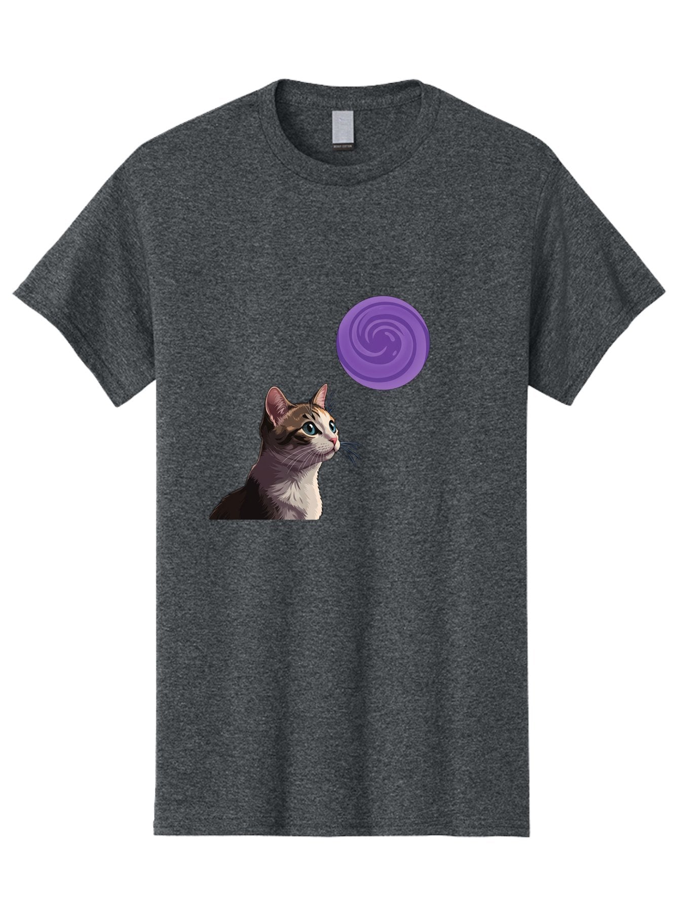 Purple-Swirl-Cat Men'S Graphic Tee, 100% Cotton, Comfortable Casual Summer Wear, Machine Washable, Vintage Camera, Old Camera, Antique Camera, Black Camera, Classic Photography, Photography Equipment, Nostalgic Device, Film Camera, Camera Art Baj207