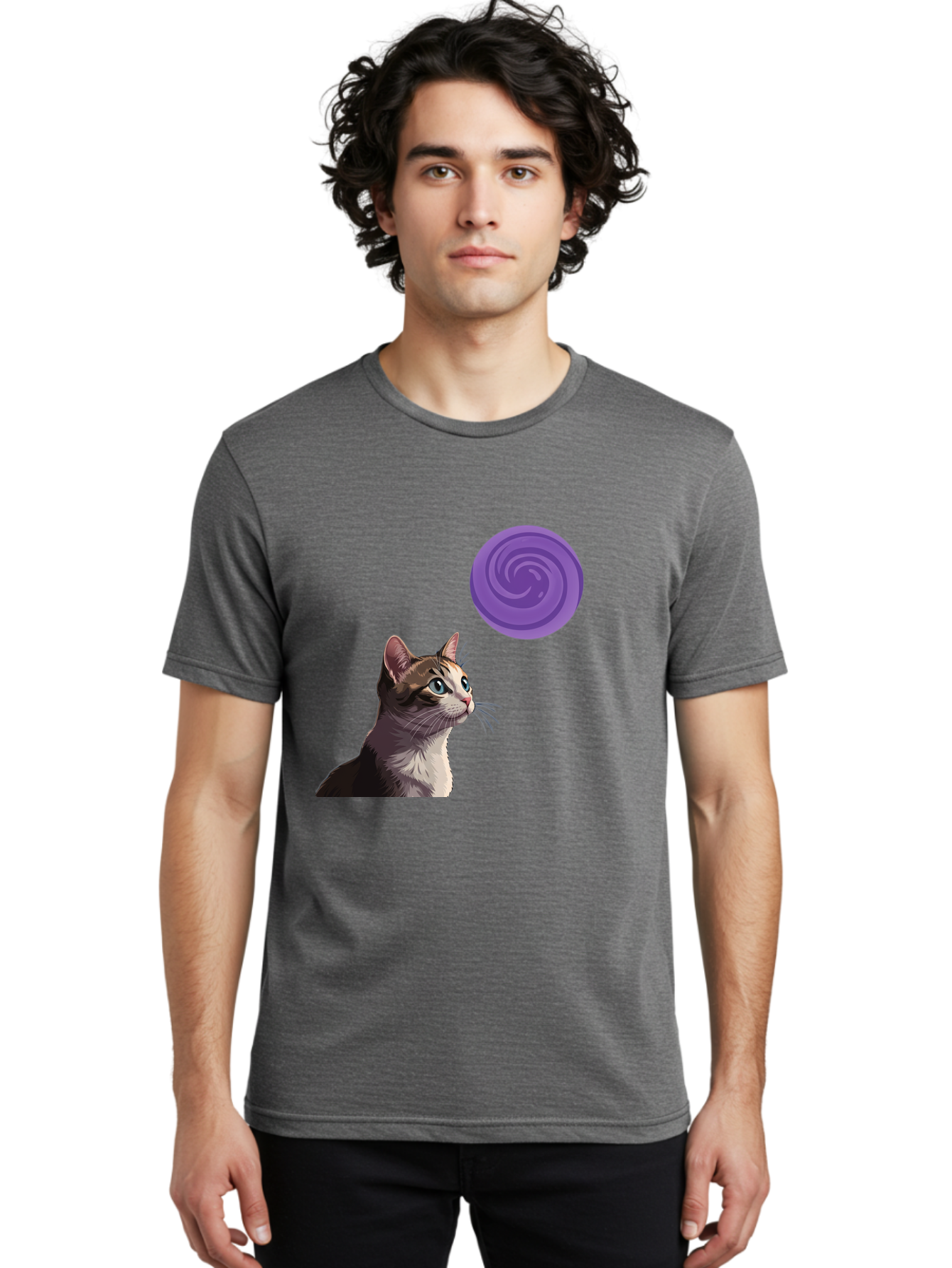 Purple-Swirl-Cat Men'S Graphic Tee, 100% Cotton, Comfortable Casual Summer Wear, Machine Washable, Vintage Camera, Old Camera, Antique Camera, Black Camera, Classic Photography, Photography Equipment, Nostalgic Device, Film Camera, Camera Art Baj207 17