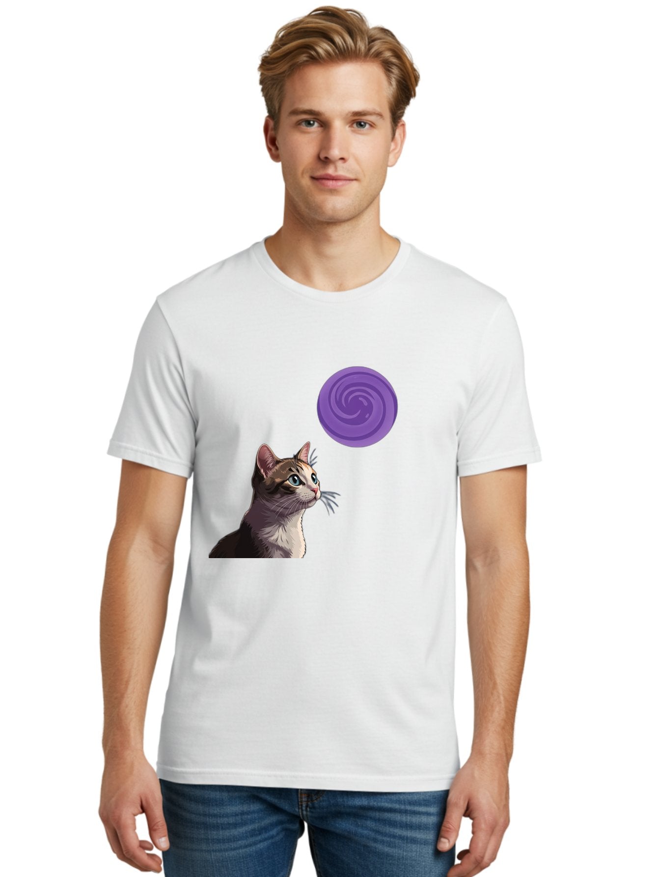 Purple-Swirl-Cat Men'S Graphic Tee, 100% Cotton, Comfortable Casual Summer Wear, Machine Washable, Vintage Camera, Old Camera, Antique Camera, Black Camera, Classic Photography, Photography Equipment, Nostalgic Device, Film Camera, Camera Art Baj207 22