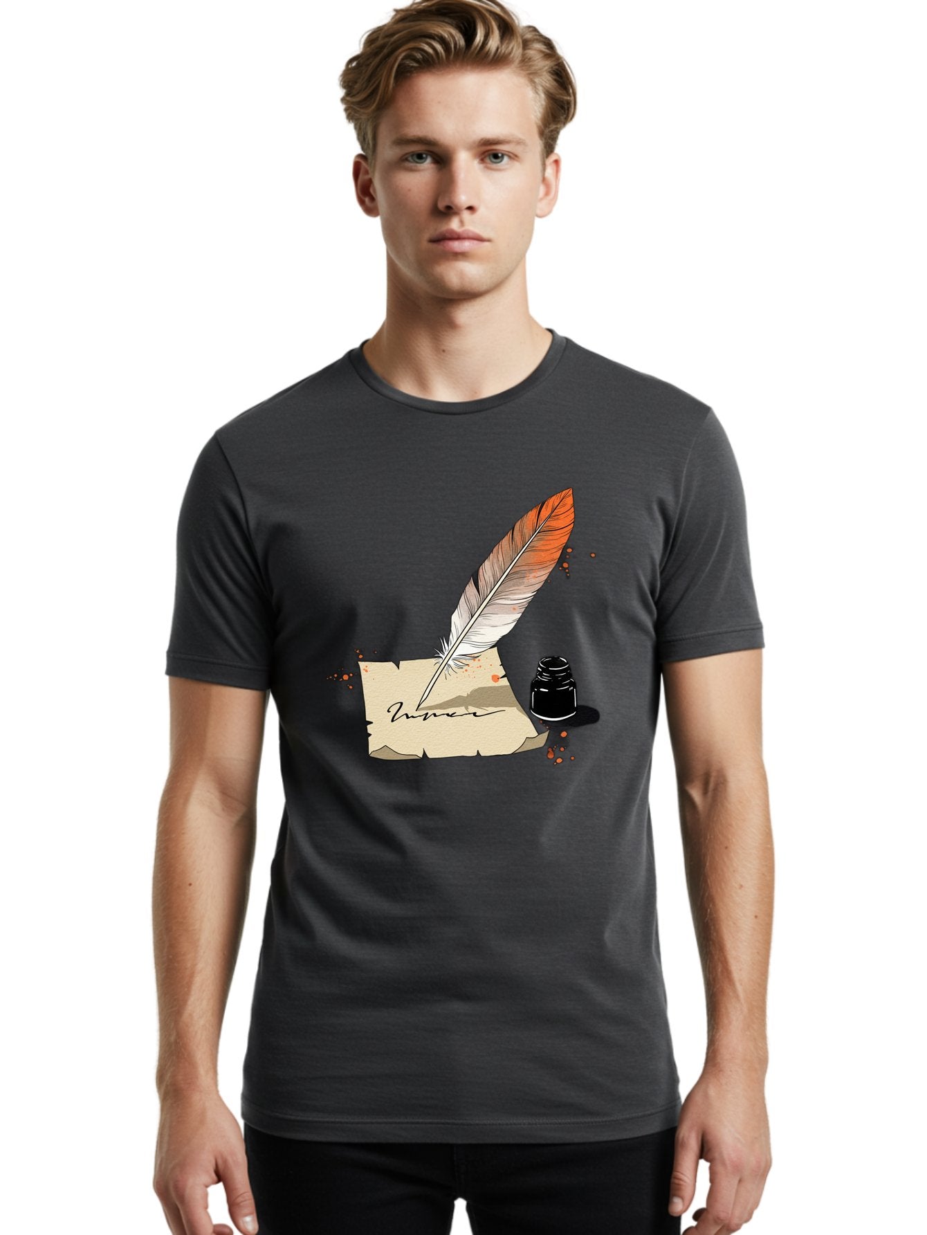 Quill-And-Ink Men'S Graphic Tee, 100% Cotton, Comfortable Casual Summer Wear, Machine Washable, Vintage Camera, Old Camera, Antique Camera, Black Camera, Classic Photography, Photography Equipment, Nostalgic Device, Film Camera, Camera Art Baj210 16