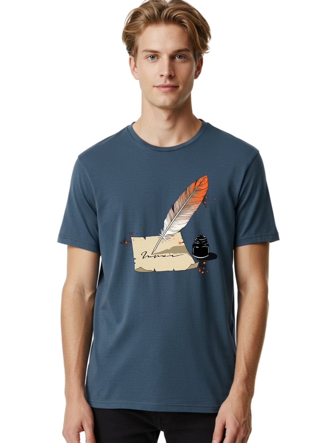 Quill-And-Ink Men'S Graphic Tee, 100% Cotton, Comfortable Casual Summer Wear, Machine Washable, Vintage Camera, Old Camera, Antique Camera, Black Camera, Classic Photography, Photography Equipment, Nostalgic Device, Film Camera, Camera Art Baj210 30