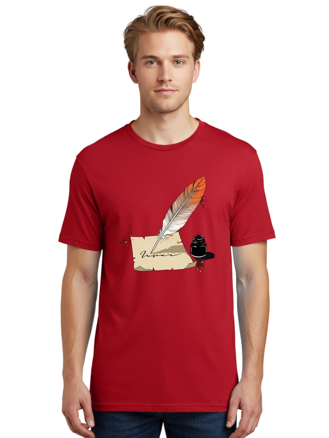 Quill-And-Ink Men'S Graphic Tee, 100% Cotton, Comfortable Casual Summer Wear, Machine Washable, Vintage Camera, Old Camera, Antique Camera, Black Camera, Classic Photography, Photography Equipment, Nostalgic Device, Film Camera, Camera Art Baj210 21