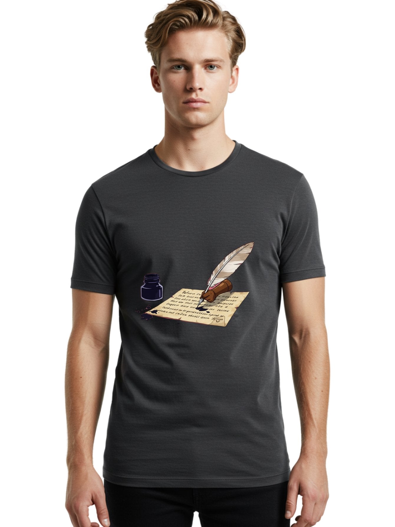 Quill-Pen-And-Ink Men'S Graphic Tee, 100% Cotton, Comfortable Casual Summer Wear, Machine Washable, Vintage Camera, Old Camera, Antique Camera, Black Camera, Classic Photography, Photography Equipment, Nostalgic Device, Film Camera, Camera Art Baj213 18