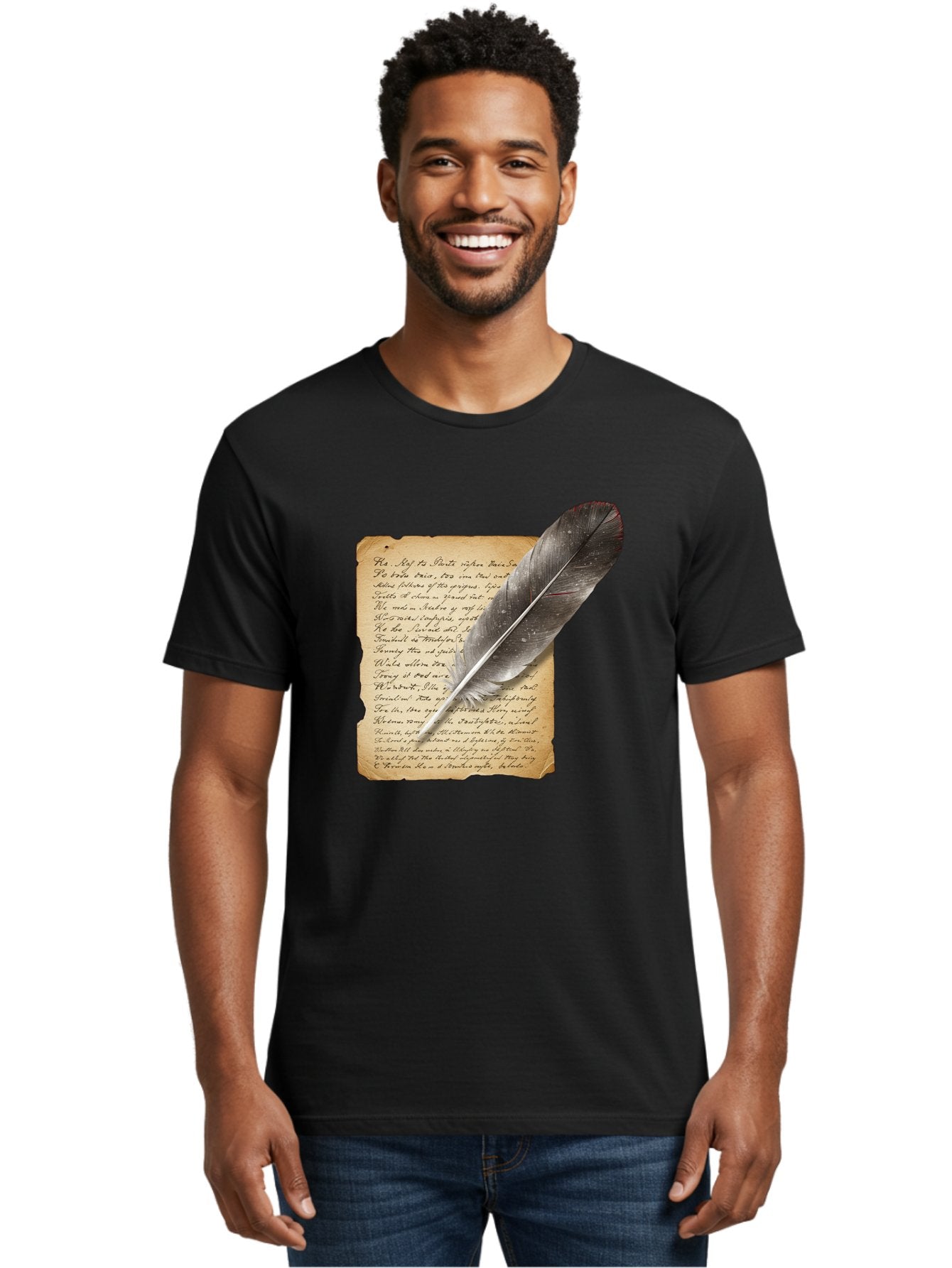Quill-Pen-On-Parchment Men'S Graphic Tee, 100% Cotton, Comfortable Casual Summer Wear, Machine Washable, Vintage Camera, Old Camera, Antique Camera, Black Camera, Classic Photography, Photography Equipment, Nostalgic Device, Film Camera, Baj214 27