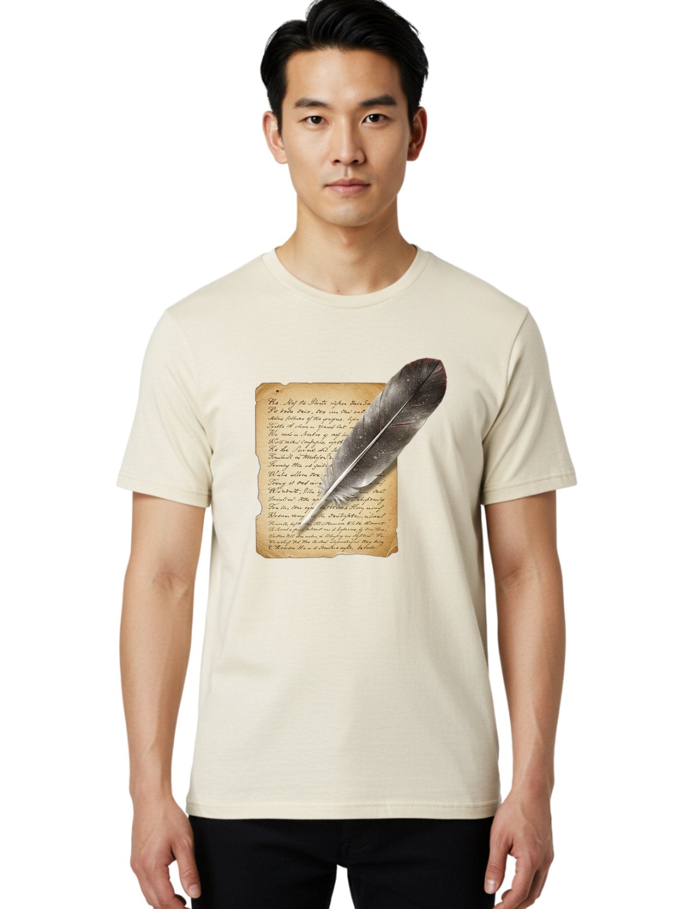 Quill-Pen-On-Parchment Men'S Graphic Tee, 100% Cotton, Comfortable Casual Summer Wear, Machine Washable, Vintage Camera, Old Camera, Antique Camera, Black Camera, Classic Photography, Photography Equipment, Nostalgic Device, Film Camera, Baj214 16