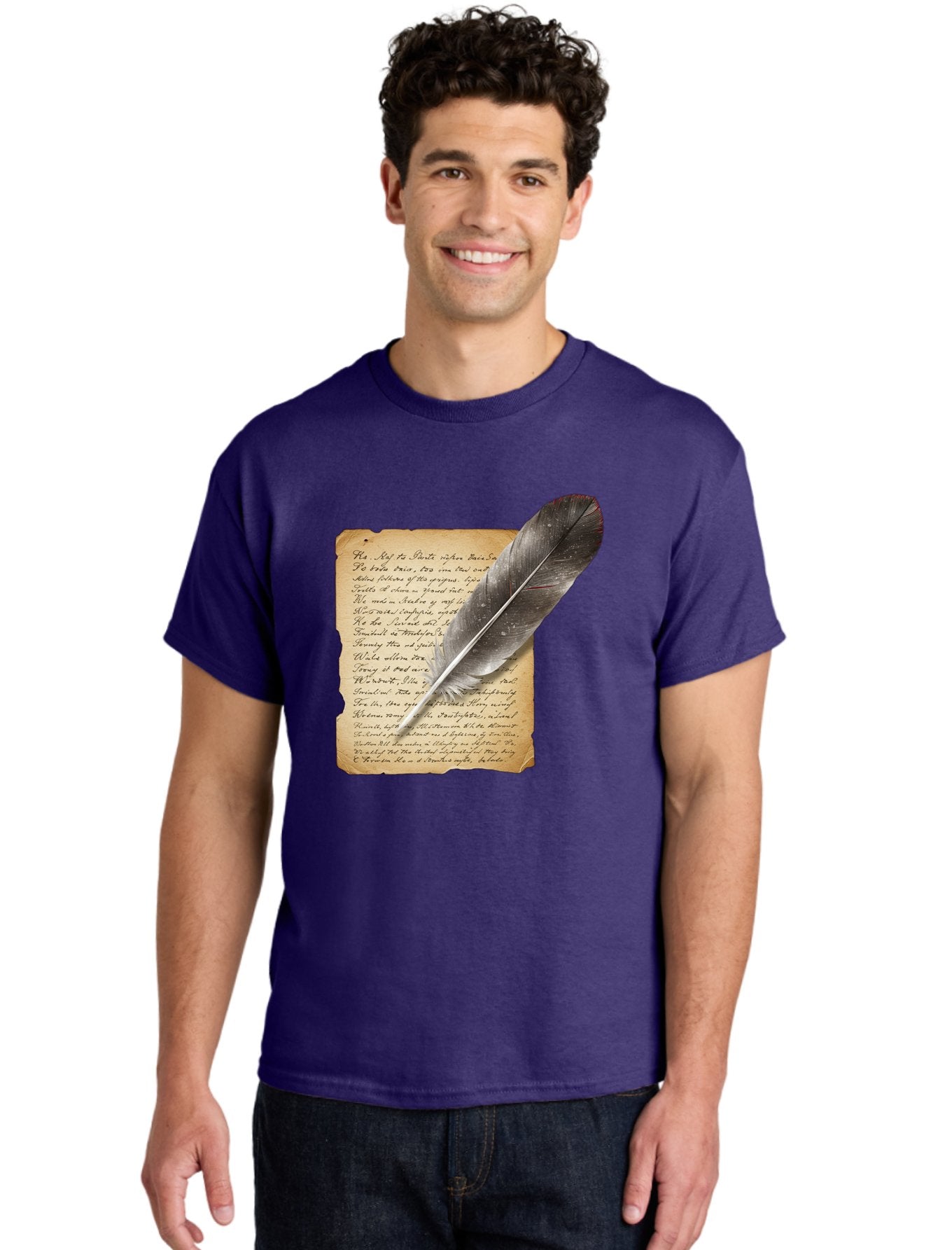 Quill-Pen-On-Parchment Men'S Graphic Tee, 100% Cotton, Comfortable Casual Summer Wear, Machine Washable, Vintage Camera, Old Camera, Antique Camera, Black Camera, Classic Photography, Photography Equipment, Nostalgic Device, Film Camera, Baj214 24