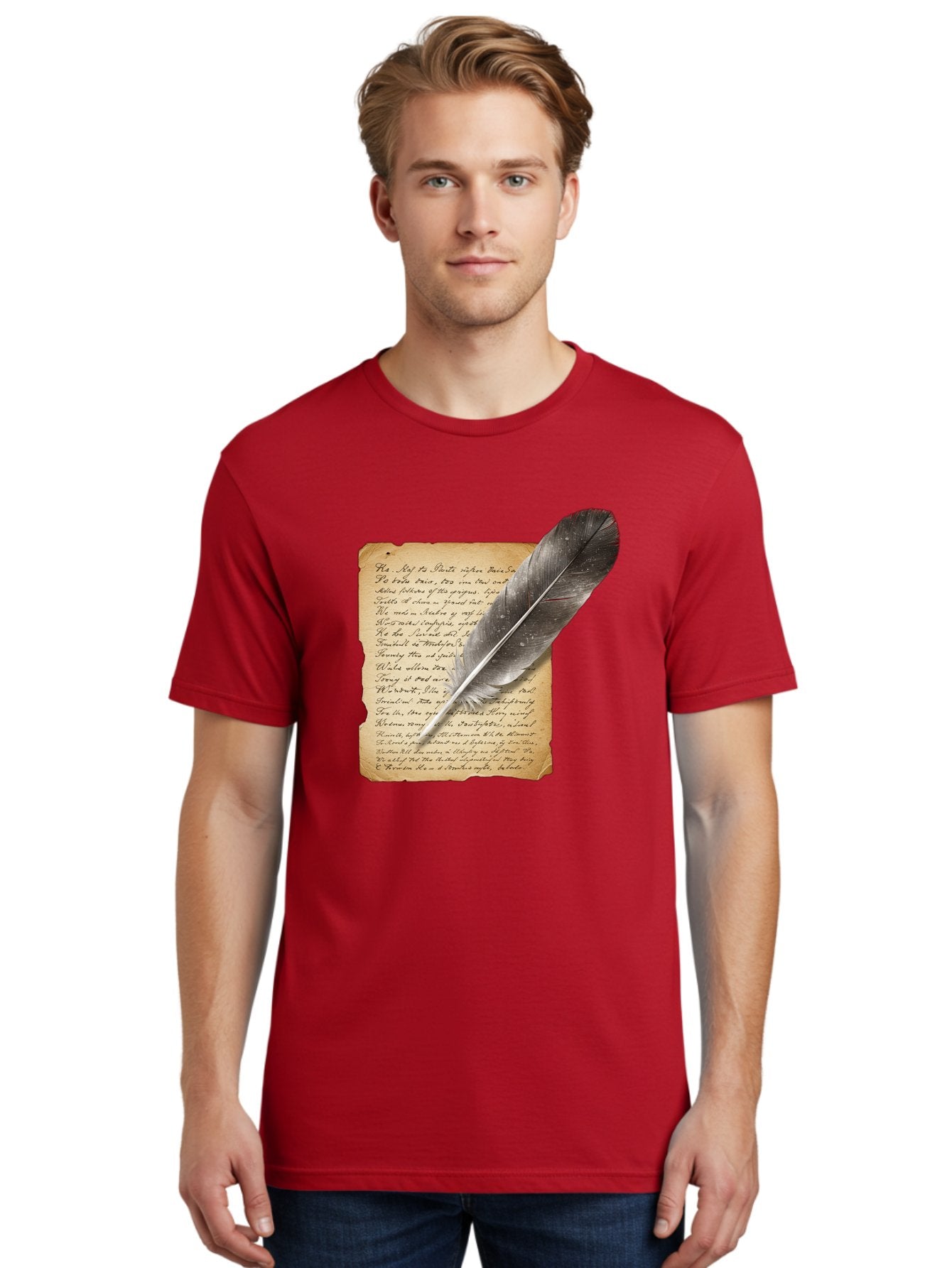 Quill-Pen-On-Parchment Men'S Graphic Tee, 100% Cotton, Comfortable Casual Summer Wear, Machine Washable, Vintage Camera, Old Camera, Antique Camera, Black Camera, Classic Photography, Photography Equipment, Nostalgic Device, Film Camera, Baj214 20