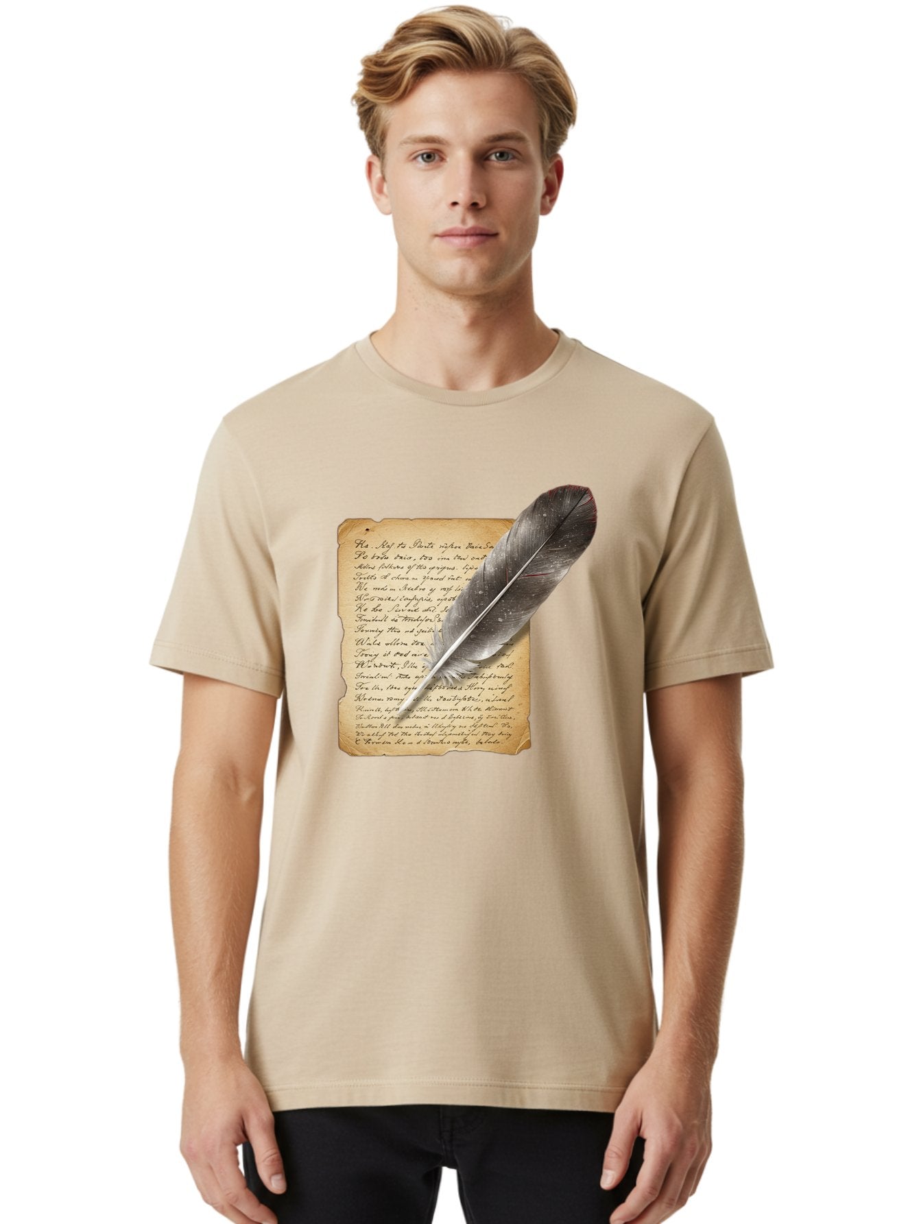 Quill-Pen-On-Parchment Men'S Graphic Tee, 100% Cotton, Comfortable Casual Summer Wear, Machine Washable, Vintage Camera, Old Camera, Antique Camera, Black Camera, Classic Photography, Photography Equipment, Nostalgic Device, Film Camera, Baj214 18