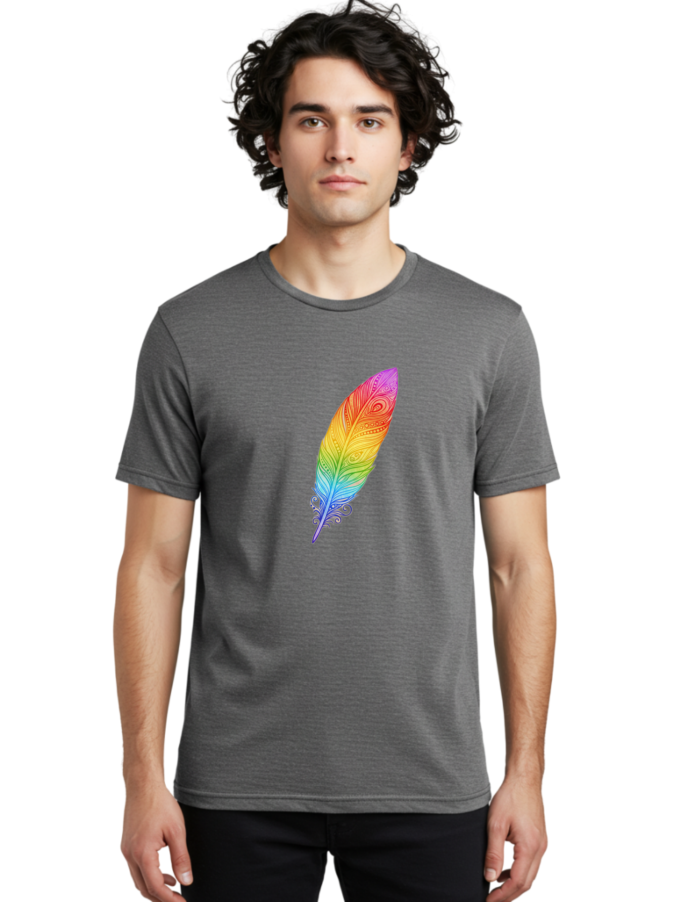 Rainbow-Feather-1 Men'S Graphic Tee, 100% Cotton, Comfortable Casual Summer Wear, Machine Washable, Vintage Camera, Old Camera, Antique Camera, Black Camera, Classic Photography, Photography Equipment, Nostalgic Device, Film Camera, Camera Art Baj217 20