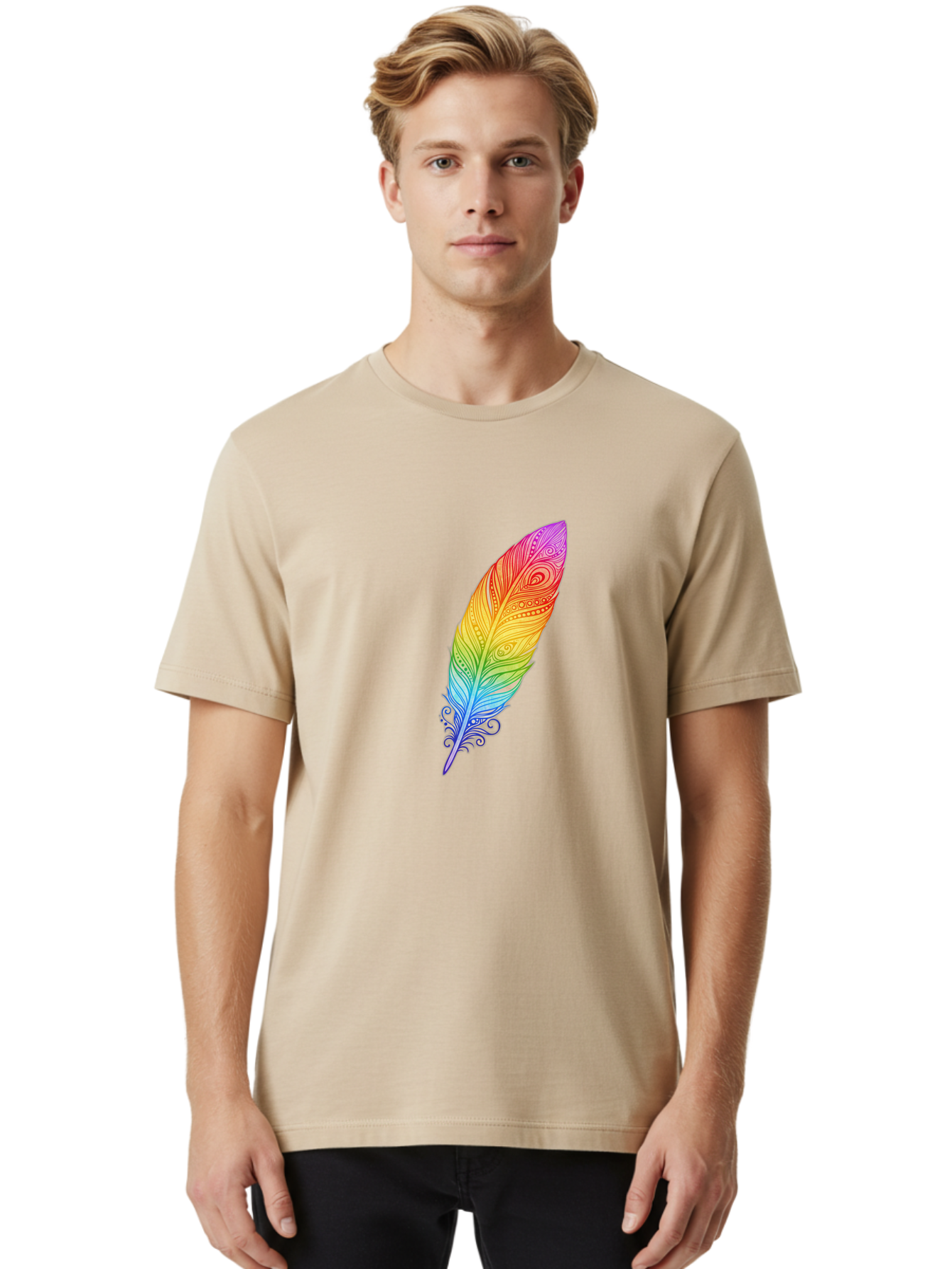 Rainbow-Feather-1 Men'S Graphic Tee, 100% Cotton, Comfortable Casual Summer Wear, Machine Washable, Vintage Camera, Old Camera, Antique Camera, Black Camera, Classic Photography, Photography Equipment, Nostalgic Device, Film Camera, Camera Art Baj217 27
