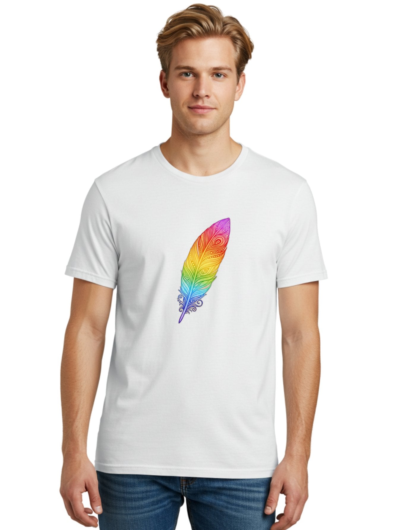Rainbow-Feather-1 Men'S Graphic Tee, 100% Cotton, Comfortable Casual Summer Wear, Machine Washable, Vintage Camera, Old Camera, Antique Camera, Black Camera, Classic Photography, Photography Equipment, Nostalgic Device, Film Camera, Camera Art Baj217 28
