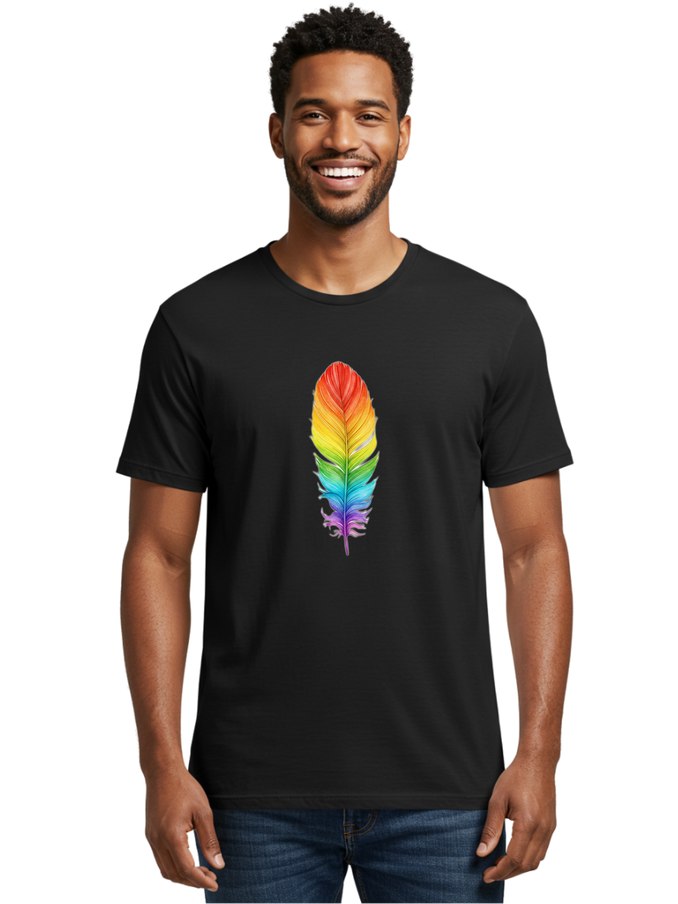 Rainbow-Feather-10 Men'S Graphic Tee, 100% Cotton, Comfortable Casual Summer Wear, Machine Washable, Vintage Camera, Old Camera, Antique Camera, Black Camera, Classic Photography, Photography Equipment, Nostalgic Device, Film Camera, Baj218 25