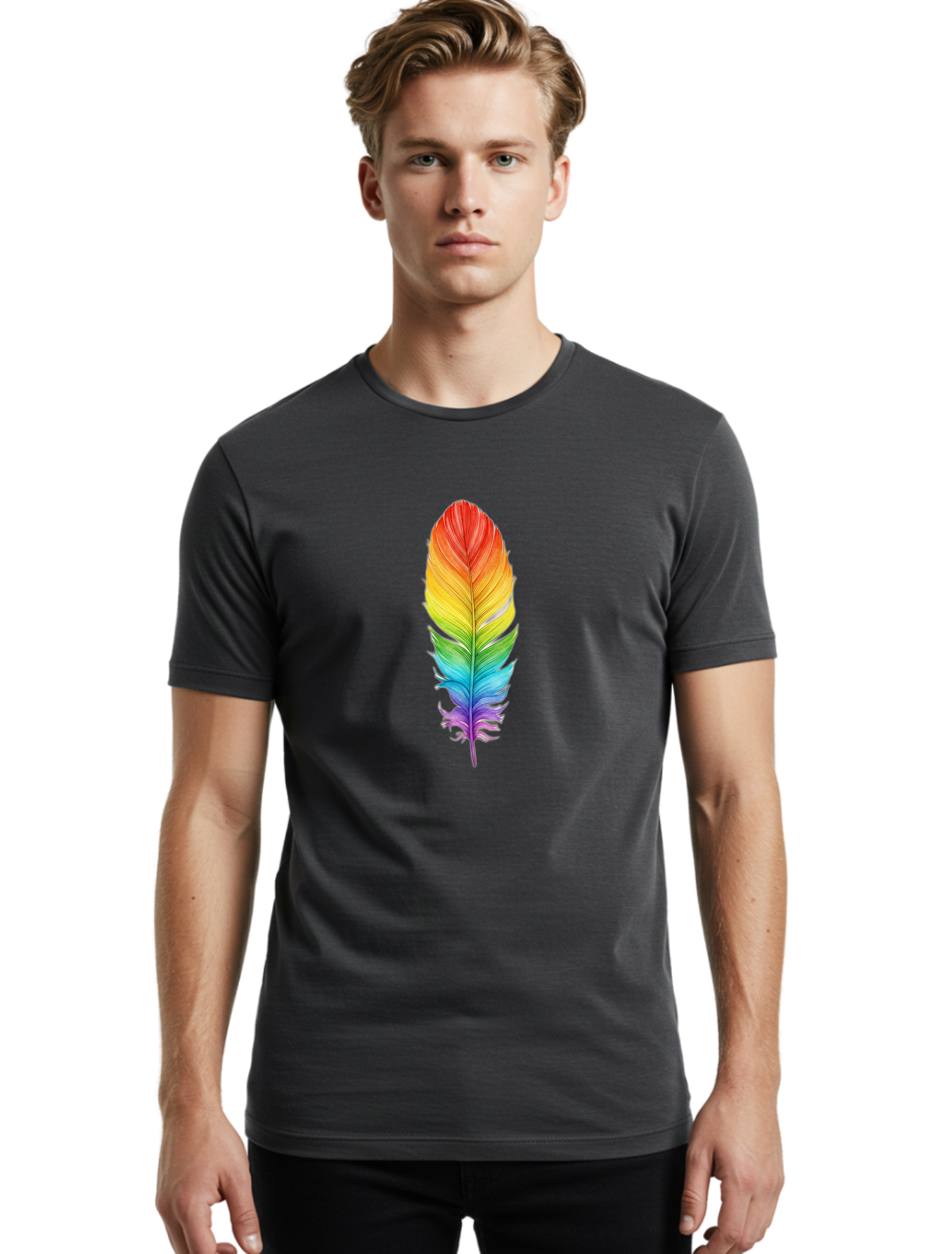 Rainbow-Feather-10 Men'S Graphic Tee, 100% Cotton, Comfortable Casual Summer Wear, Machine Washable, Vintage Camera, Old Camera, Antique Camera, Black Camera, Classic Photography, Photography Equipment, Nostalgic Device, Film Camera, Baj218 22