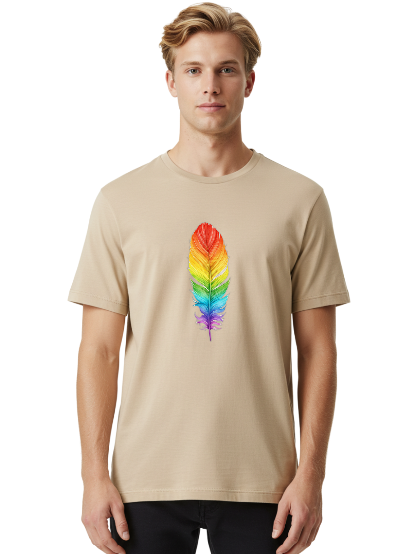 Rainbow-Feather-10 Men'S Graphic Tee, 100% Cotton, Comfortable Casual Summer Wear, Machine Washable, Vintage Camera, Old Camera, Antique Camera, Black Camera, Classic Photography, Photography Equipment, Nostalgic Device, Film Camera, Baj218 24
