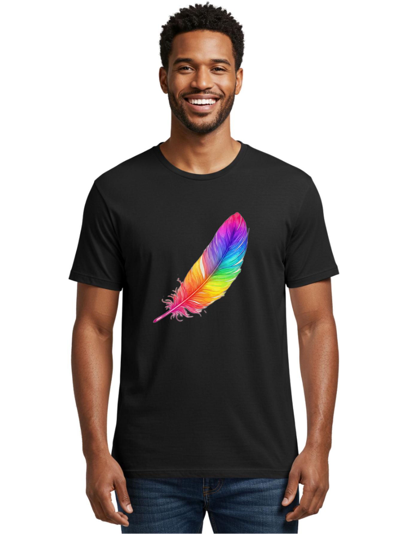 Rainbow-Feather-11 Men'S Graphic Tee, 100% Cotton, Comfortable Casual Summer Wear, Machine Washable, Vintage Camera, Old Camera, Antique Camera, Black Camera, Classic Photography, Photography Equipment, Nostalgic Device, Film Camera, Baj219 19