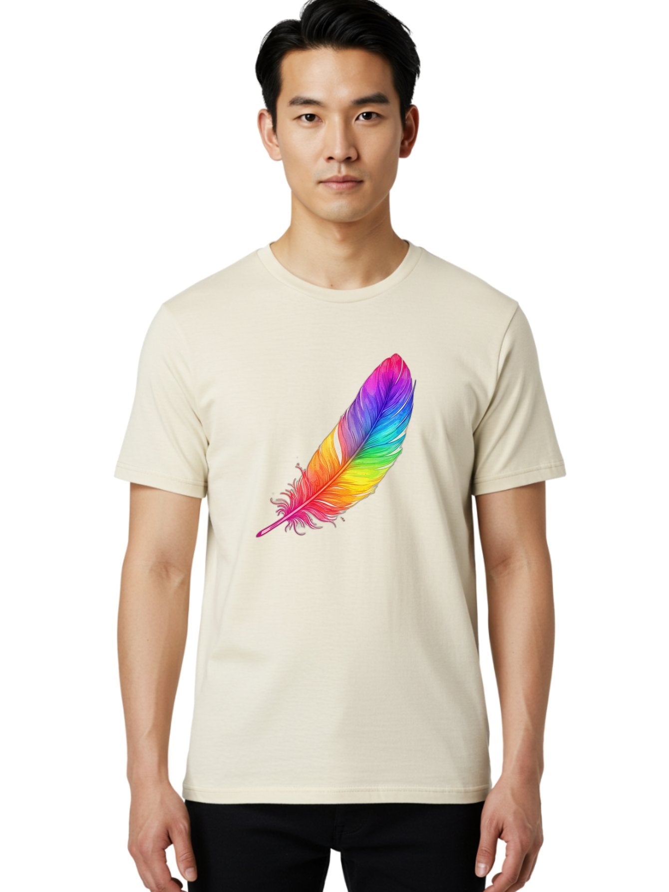 Rainbow-Feather-11 Men'S Graphic Tee, 100% Cotton, Comfortable Casual Summer Wear, Machine Washable, Vintage Camera, Old Camera, Antique Camera, Black Camera, Classic Photography, Photography Equipment, Nostalgic Device, Film Camera, Baj219 29