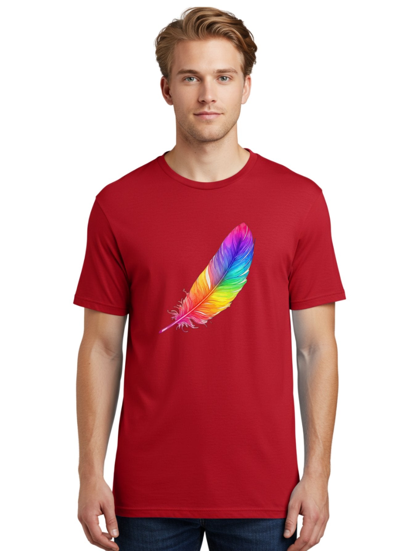 Rainbow-Feather-11 Men'S Graphic Tee, 100% Cotton, Comfortable Casual Summer Wear, Machine Washable, Vintage Camera, Old Camera, Antique Camera, Black Camera, Classic Photography, Photography Equipment, Nostalgic Device, Film Camera, Baj219 24