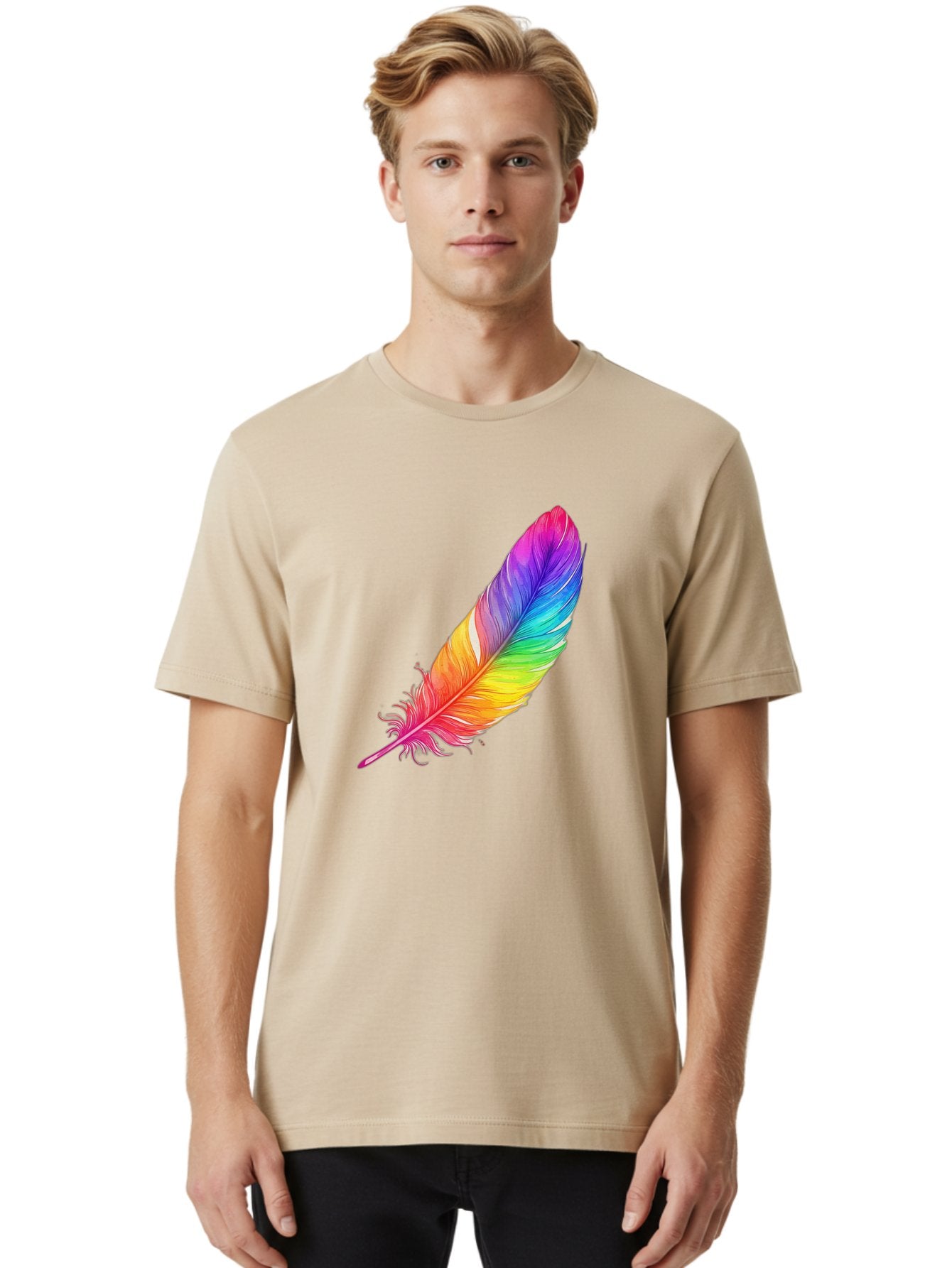 Rainbow-Feather-11 Men'S Graphic Tee, 100% Cotton, Comfortable Casual Summer Wear, Machine Washable, Vintage Camera, Old Camera, Antique Camera, Black Camera, Classic Photography, Photography Equipment, Nostalgic Device, Film Camera, Baj219 22