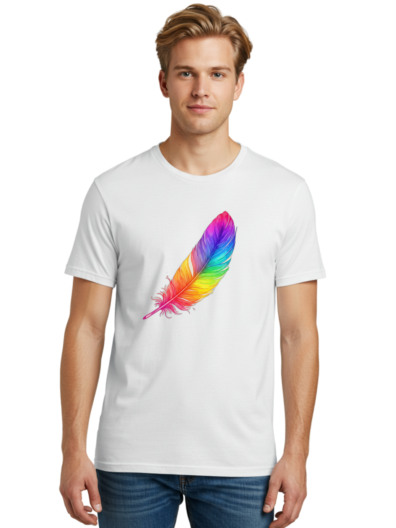 Rainbow-Feather-11 Men'S Graphic Tee, 100% Cotton, Comfortable Casual Summer Wear, Machine Washable, Vintage Camera, Old Camera, Antique Camera, Black Camera, Classic Photography, Photography Equipment, Nostalgic Device, Film Camera, Baj219 26