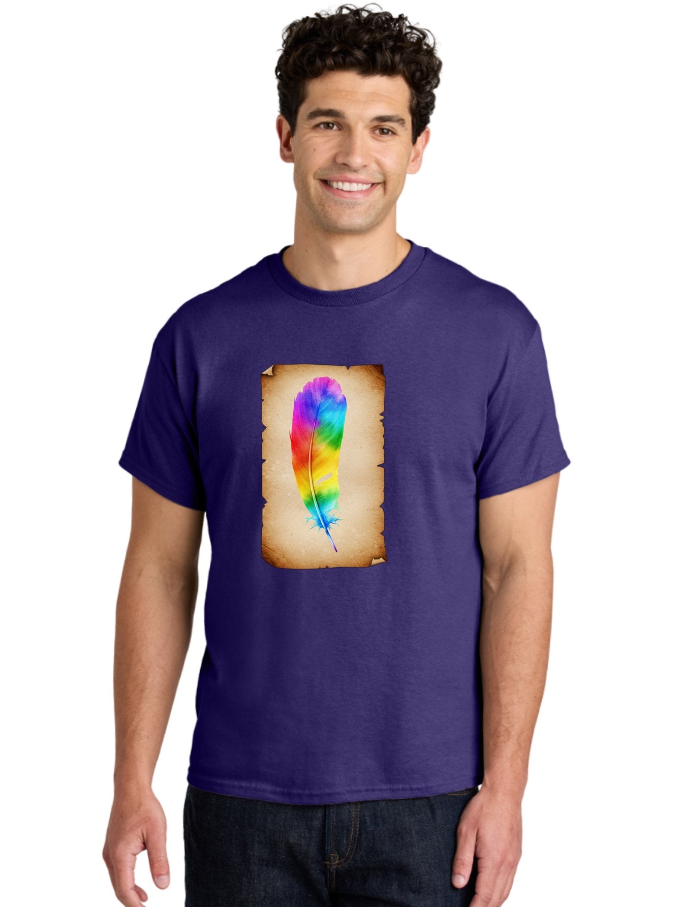 Rainbow-Feather-12 Men'S Graphic Tee, 100% Cotton, Comfortable Casual Summer Wear, Machine Washable, Vintage Camera, Old Camera, Antique Camera, Black Camera, Classic Photography, Photography Equipment, Nostalgic Device, Film Camera, Baj220 21