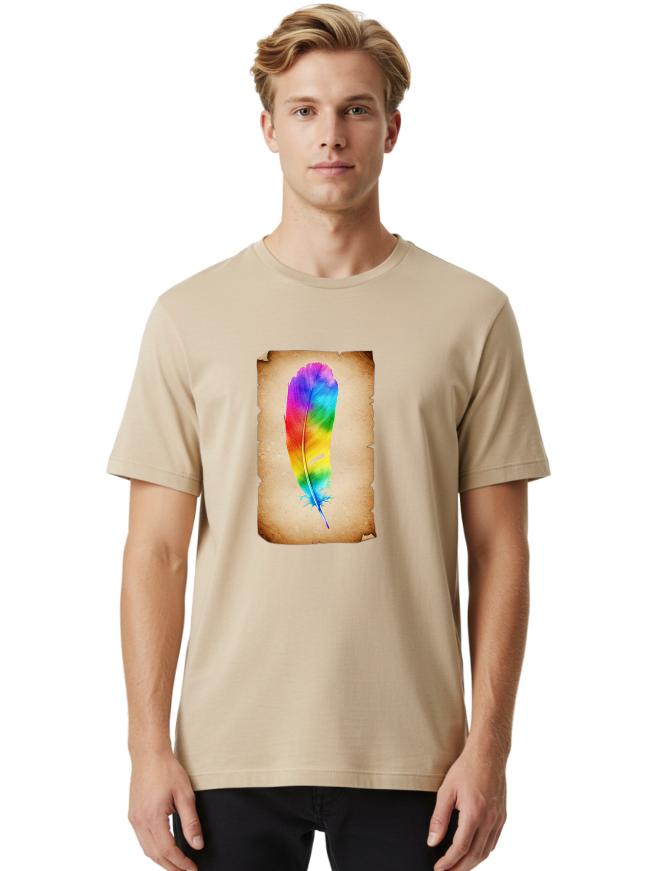Rainbow-Feather-12 Men'S Graphic Tee, 100% Cotton, Comfortable Casual Summer Wear, Machine Washable, Vintage Camera, Old Camera, Antique Camera, Black Camera, Classic Photography, Photography Equipment, Nostalgic Device, Film Camera, Baj220 29