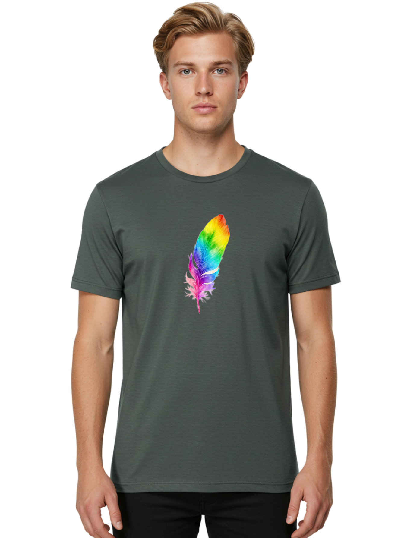 Rainbow-Feather-14 Men'S Graphic Tee, 100% Cotton, Comfortable Casual Summer Wear, Machine Washable, Vintage Camera, Old Camera, Antique Camera, Black Camera, Classic Photography, Photography Equipment, Nostalgic Device, Film Camera, Baj222 16