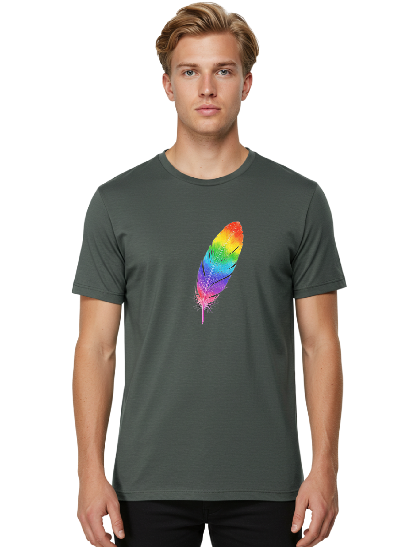 Rainbow-Feather-15 Men'S Graphic Tee, 100% Cotton, Comfortable Casual Summer Wear, Machine Washable, Vintage Camera, Old Camera, Antique Camera, Black Camera, Classic Photography, Photography Equipment, Nostalgic Device, Film Camera, Baj223 26