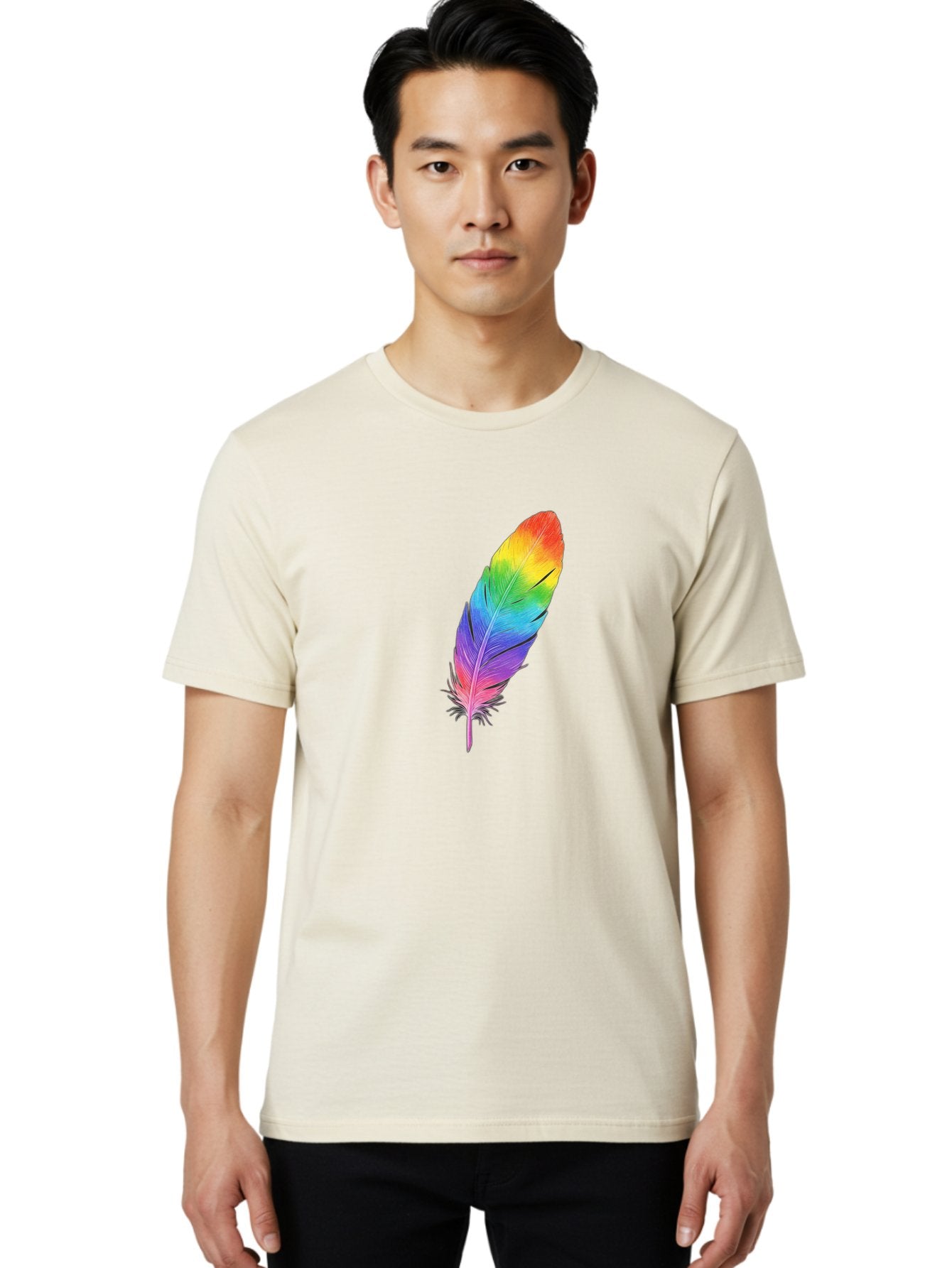 Rainbow-Feather-15 Men'S Graphic Tee, 100% Cotton, Comfortable Casual Summer Wear, Machine Washable, Vintage Camera, Old Camera, Antique Camera, Black Camera, Classic Photography, Photography Equipment, Nostalgic Device, Film Camera, Baj223 26
