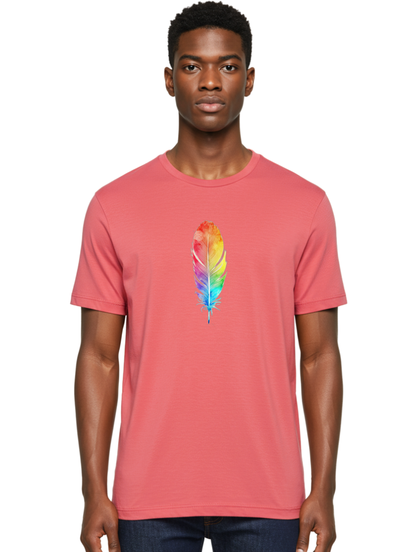 Rainbow-Feather-2 Men'S Graphic Tee, 100% Cotton, Comfortable Casual Summer Wear, Machine Washable, Vintage Camera, Old Camera, Antique Camera, Black Camera, Classic Photography, Photography Equipment, Nostalgic Device, Film Camera, Camera Art Baj225 16