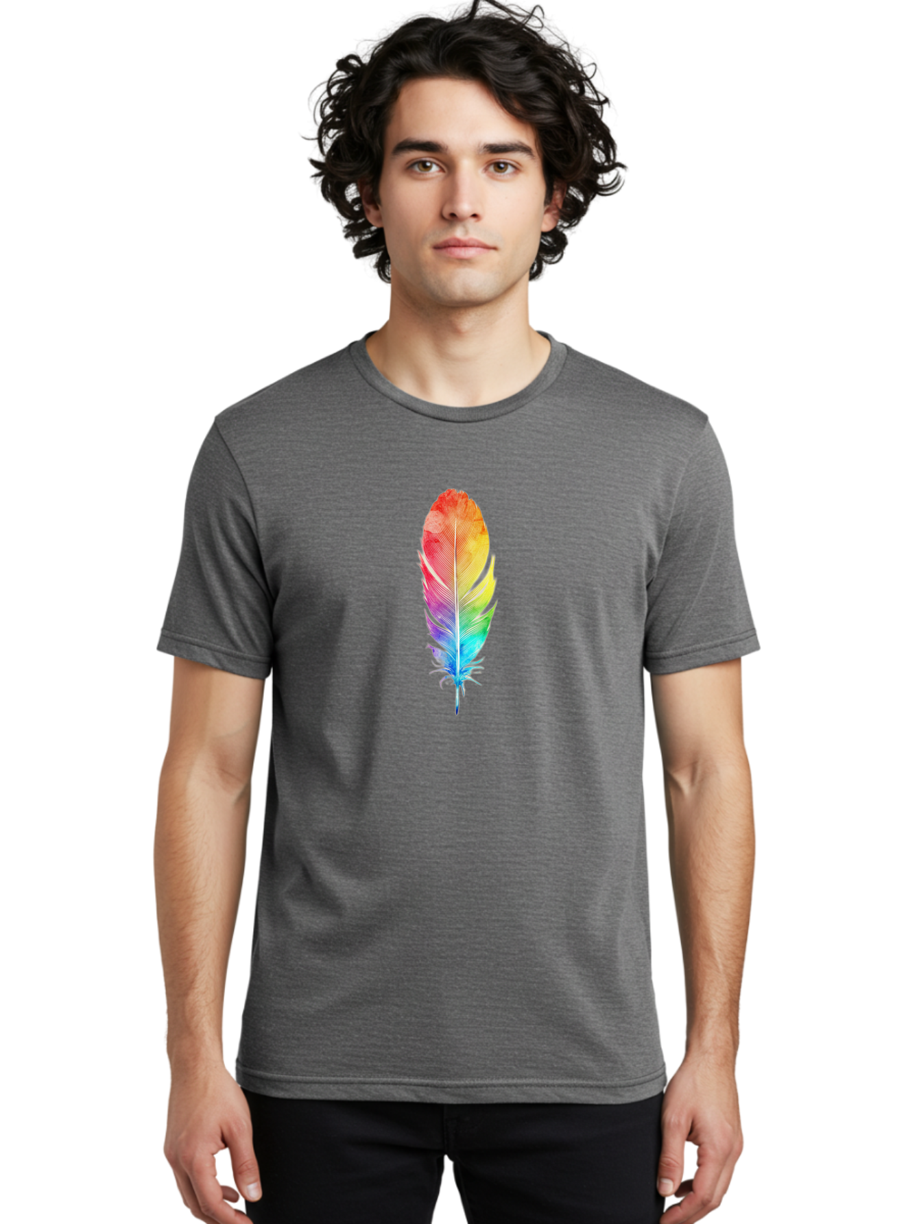 Rainbow-Feather-2 Men'S Graphic Tee, 100% Cotton, Comfortable Casual Summer Wear, Machine Washable, Vintage Camera, Old Camera, Antique Camera, Black Camera, Classic Photography, Photography Equipment, Nostalgic Device, Film Camera, Camera Art Baj225 28