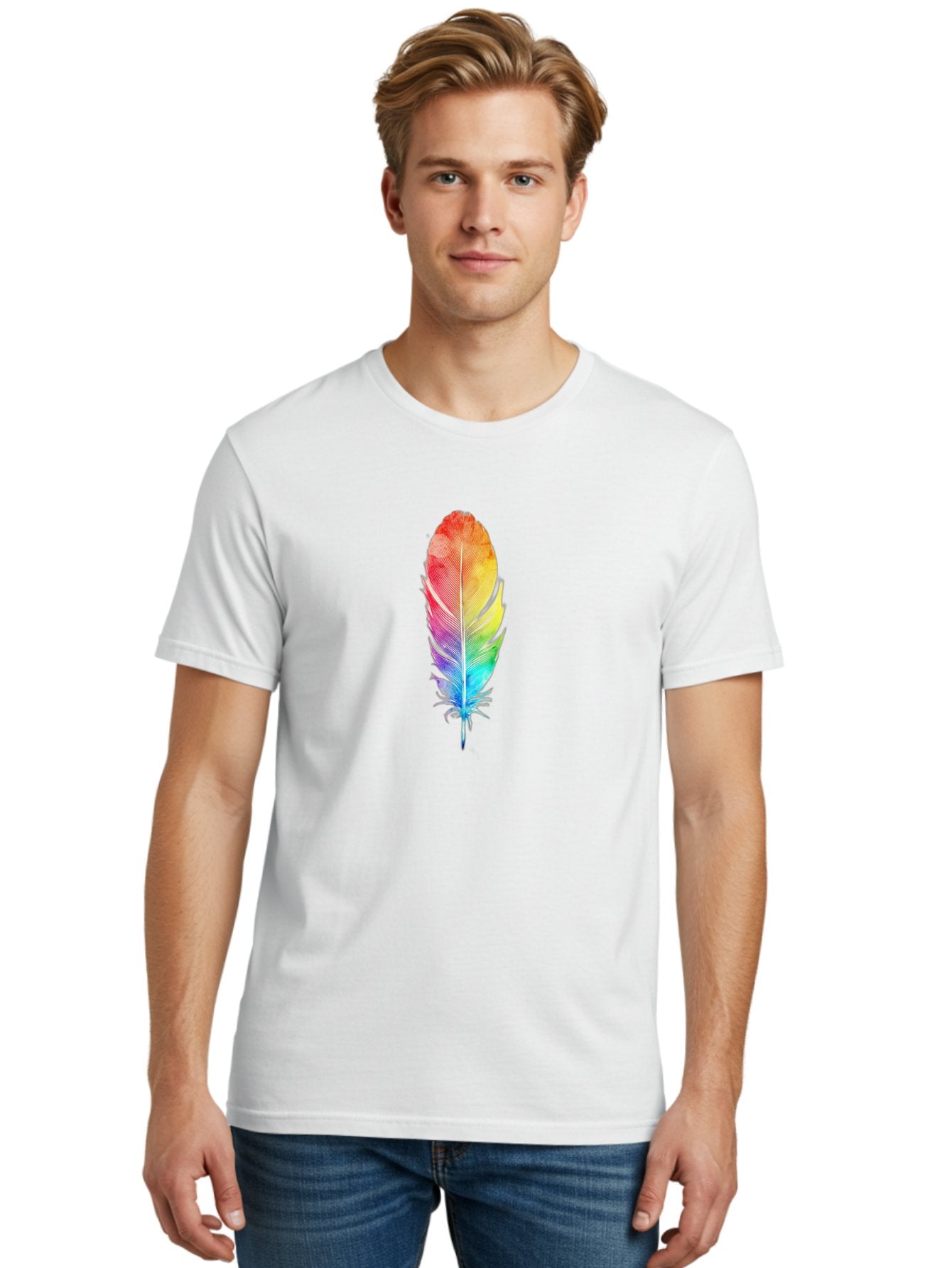 Rainbow-Feather-2 Men'S Graphic Tee, 100% Cotton, Comfortable Casual Summer Wear, Machine Washable, Vintage Camera, Old Camera, Antique Camera, Black Camera, Classic Photography, Photography Equipment, Nostalgic Device, Film Camera, Camera Art Baj225 19