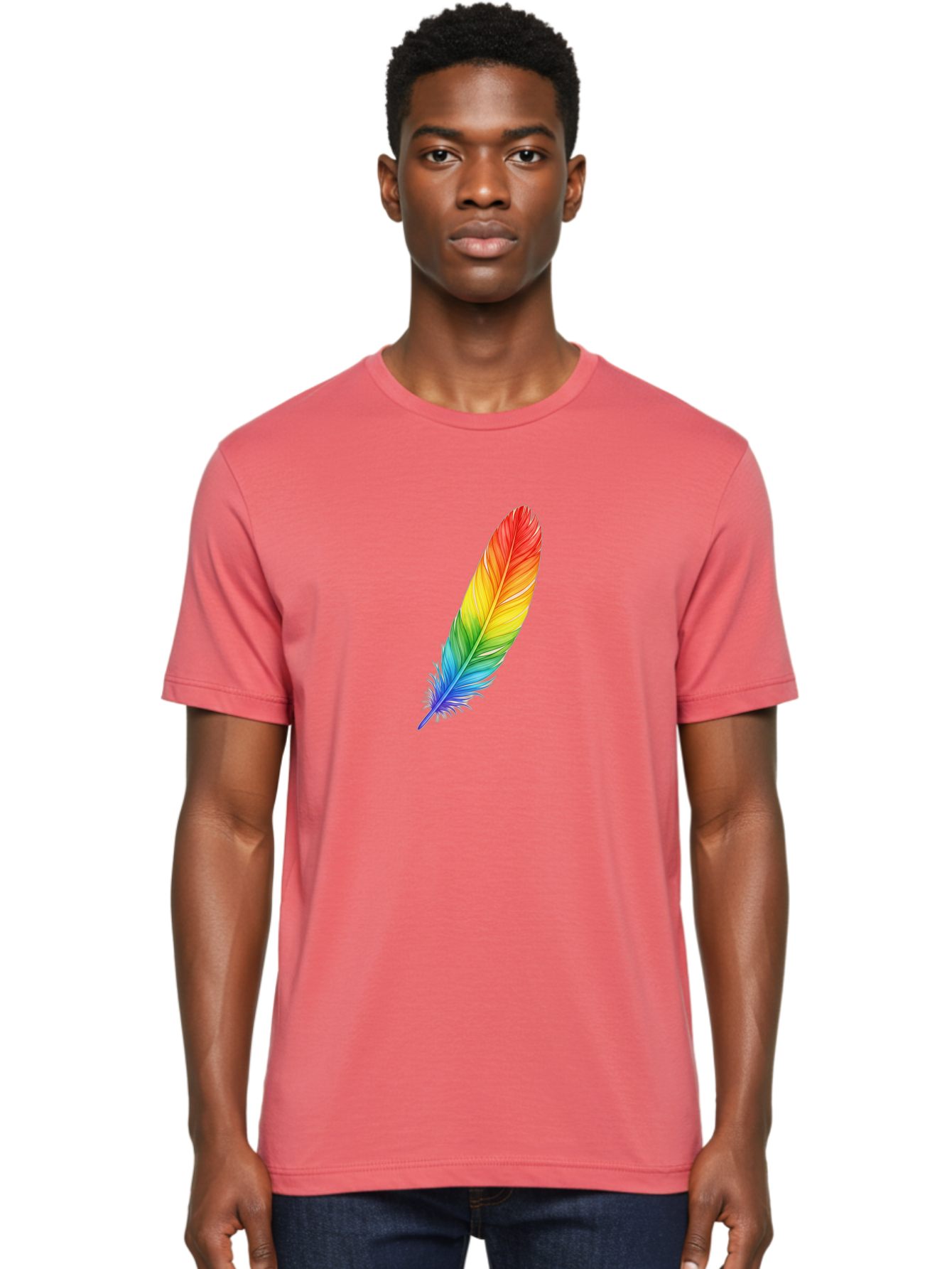 Rainbow-Feather-4 Men'S Graphic Tee, 100% Cotton, Comfortable Casual Summer Wear, Machine Washable, Vintage Camera, Old Camera, Antique Camera, Black Camera, Classic Photography, Photography Equipment, Nostalgic Device, Film Camera, Camera Art Baj227 30