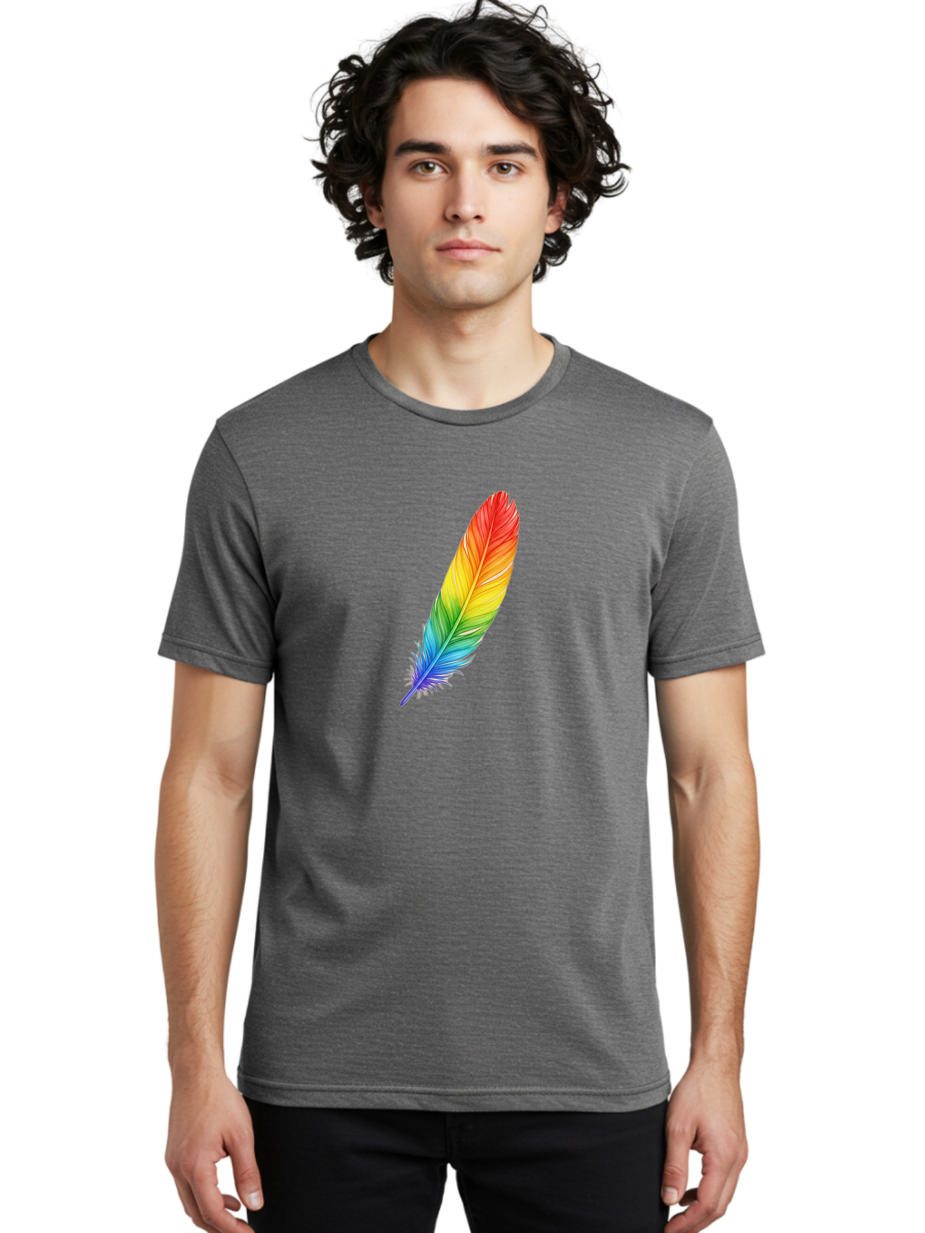 Rainbow-Feather-4 Men'S Graphic Tee, 100% Cotton, Comfortable Casual Summer Wear, Machine Washable, Vintage Camera, Old Camera, Antique Camera, Black Camera, Classic Photography, Photography Equipment, Nostalgic Device, Film Camera, Camera Art Baj227 26