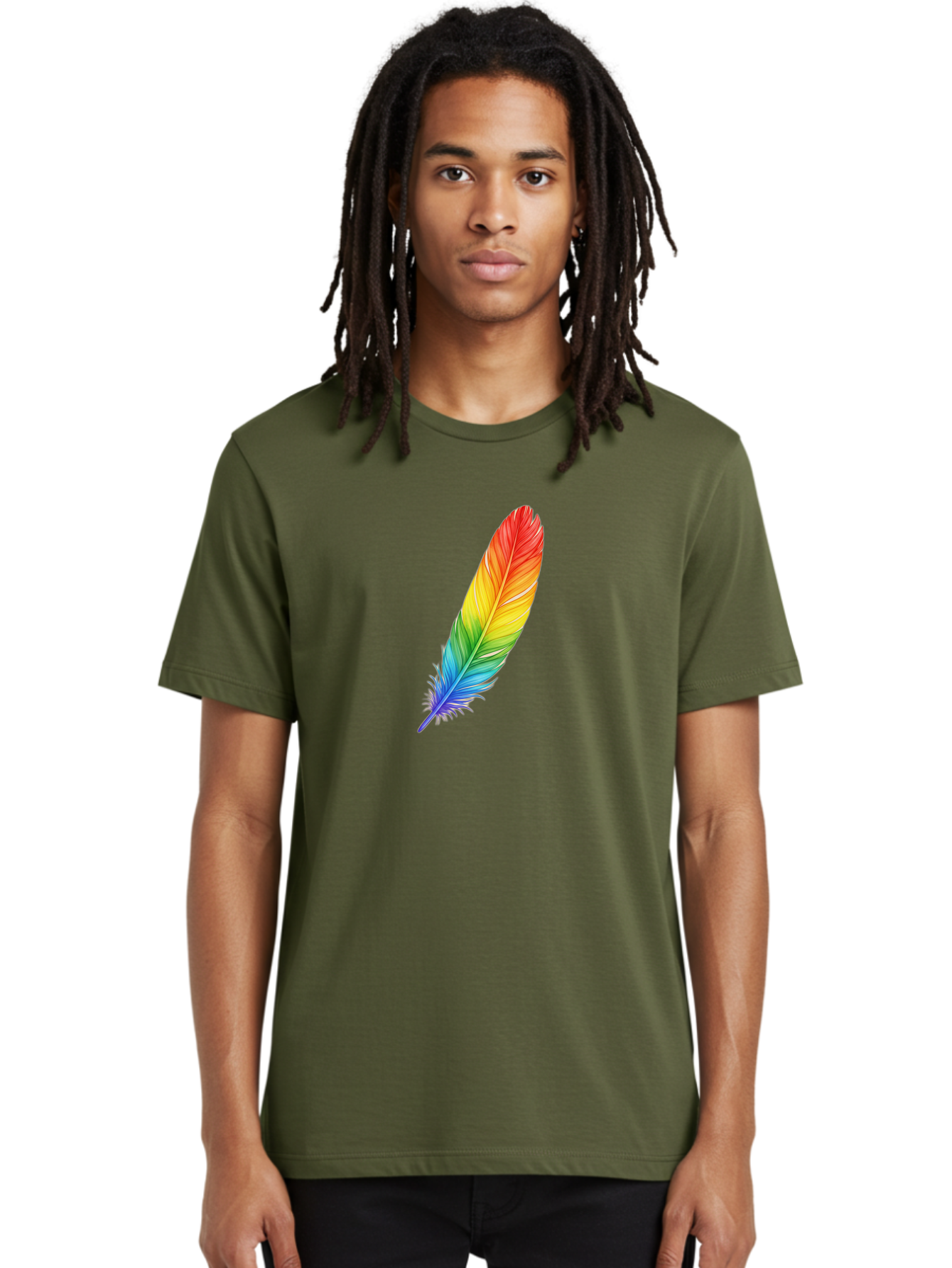 Rainbow-Feather-4 Men'S Graphic Tee, 100% Cotton, Comfortable Casual Summer Wear, Machine Washable, Vintage Camera, Old Camera, Antique Camera, Black Camera, Classic Photography, Photography Equipment, Nostalgic Device, Film Camera, Camera Art Baj227 23