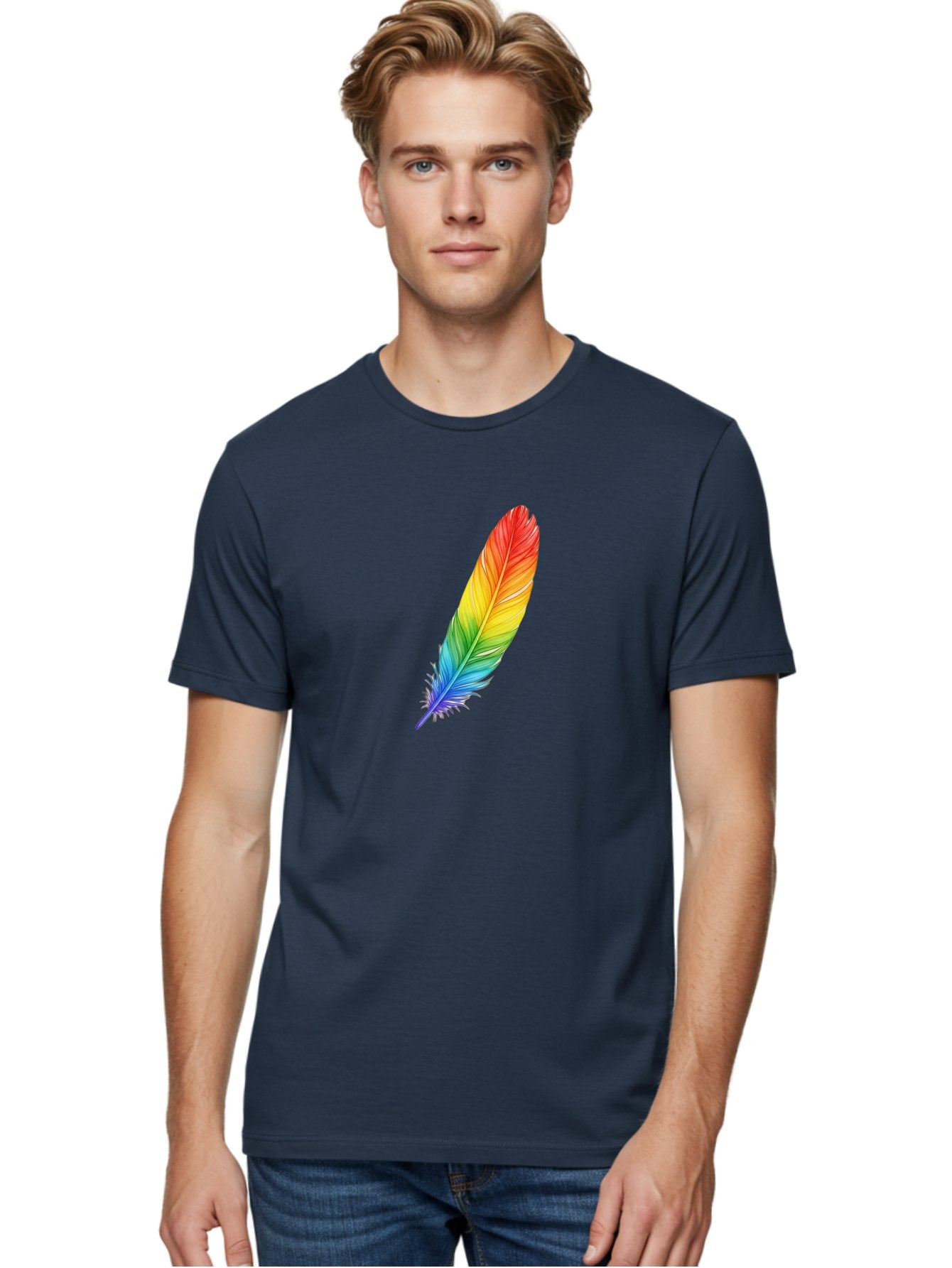 Rainbow-Feather-4 Men'S Graphic Tee, 100% Cotton, Comfortable Casual Summer Wear, Machine Washable, Vintage Camera, Old Camera, Antique Camera, Black Camera, Classic Photography, Photography Equipment, Nostalgic Device, Film Camera, Camera Art Baj227 25