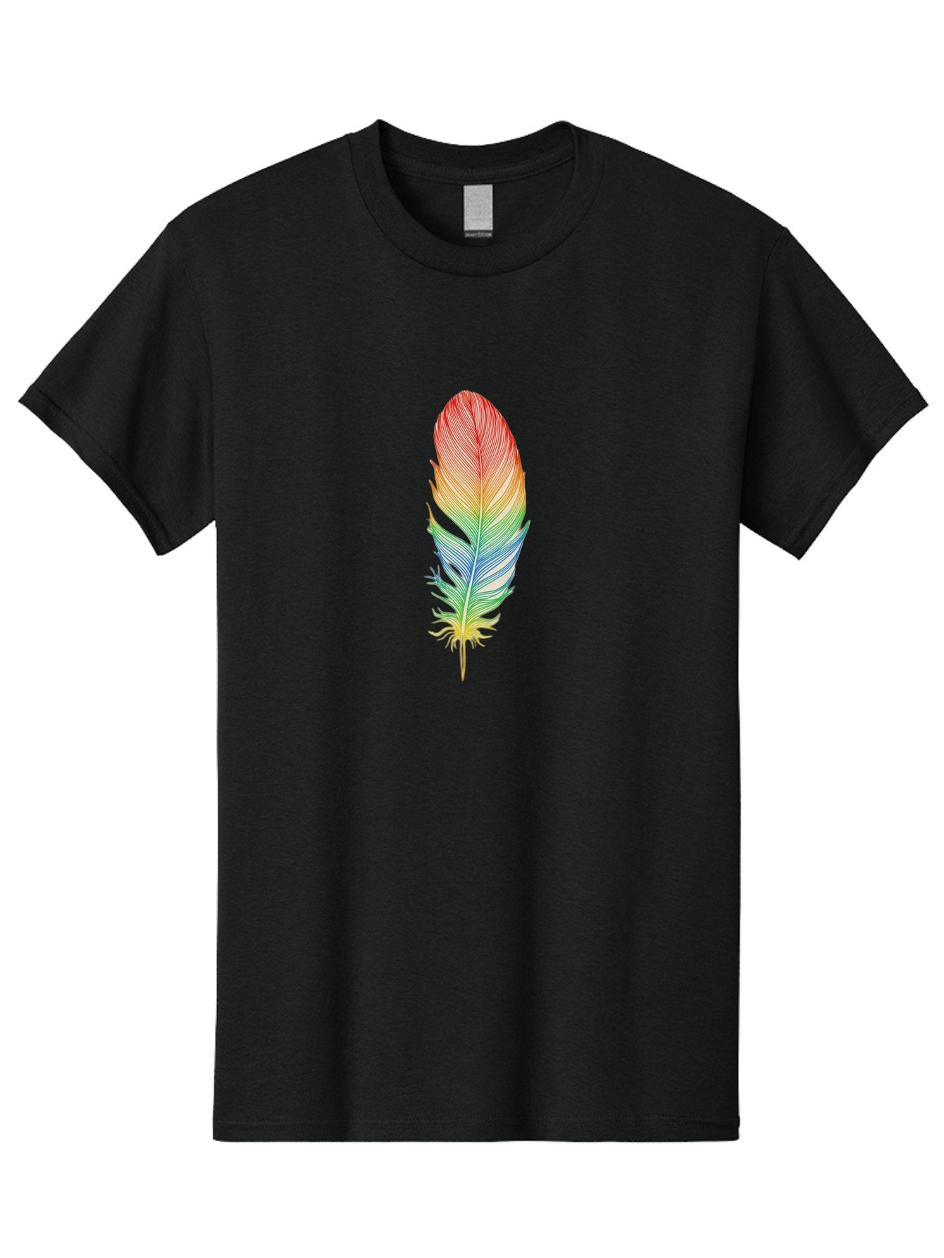 Rainbow-Feather-6 Men'S Graphic Tee, 100% Cotton, Comfortable Casual Summer Wear, Machine Washable, Vintage Camera, Old Camera, Antique Camera, Black Camera, Classic Photography, Photography Equipment, Nostalgic Device, Film Camera, Camera Art Baj229 6