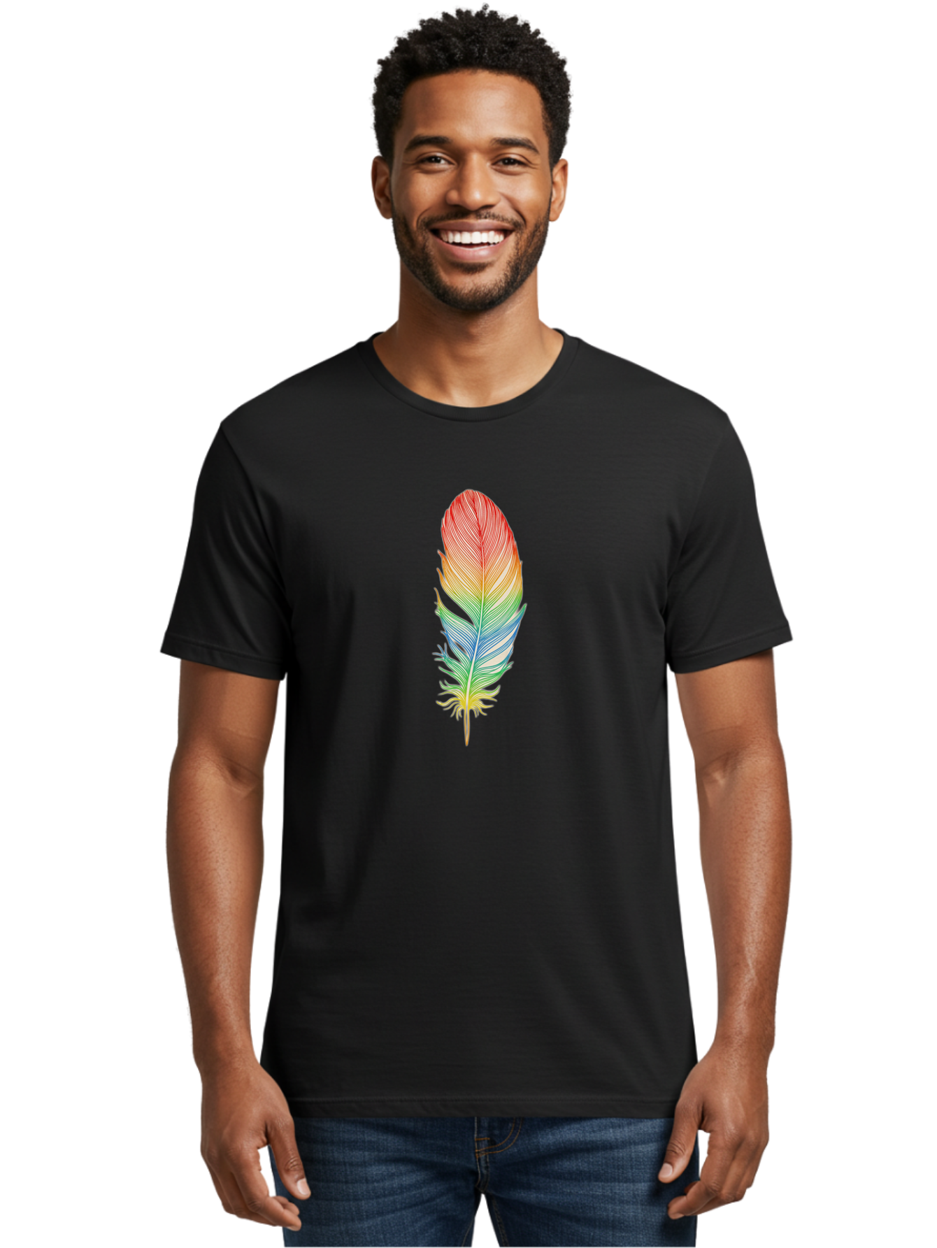 Rainbow-Feather-6 Men'S Graphic Tee, 100% Cotton, Comfortable Casual Summer Wear, Machine Washable, Vintage Camera, Old Camera, Antique Camera, Black Camera, Classic Photography, Photography Equipment, Nostalgic Device, Film Camera, Camera Art Baj229 22