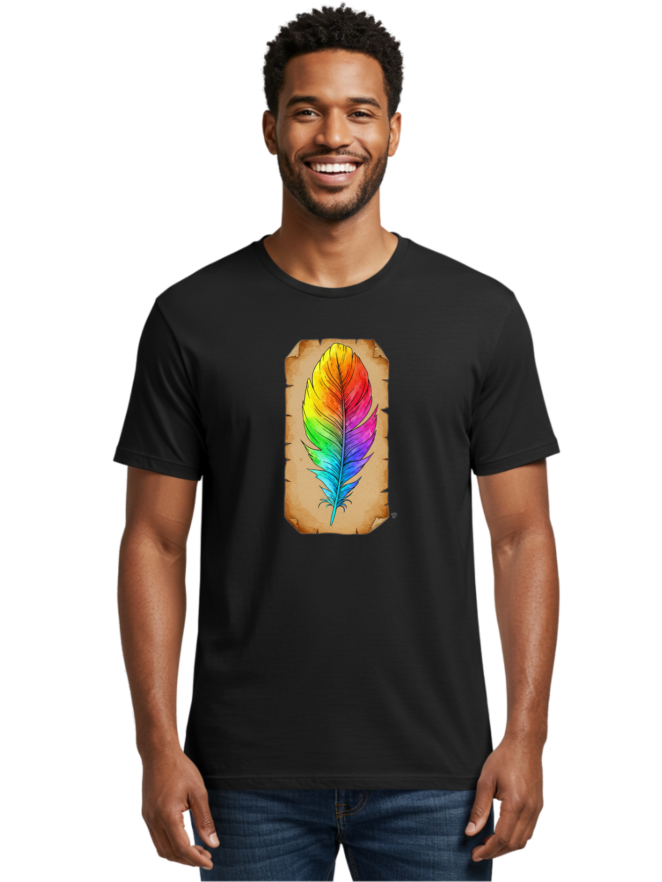 Rainbow-Feather-7 Men'S Graphic Tee, 100% Cotton, Comfortable Casual Summer Wear, Machine Washable, Vintage Camera, Old Camera, Antique Camera, Black Camera, Classic Photography, Photography Equipment, Nostalgic Device, Film Camera, Camera Art Baj230 29