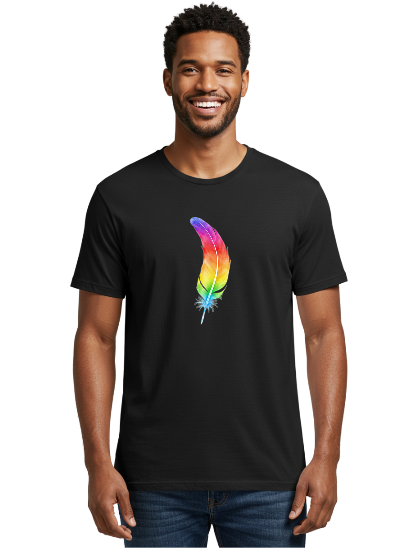 Rainbow-Feather-8 Men'S Graphic Tee, 100% Cotton, Comfortable Casual Summer Wear, Machine Washable, Vintage Camera, Old Camera, Antique Camera, Black Camera, Classic Photography, Photography Equipment, Nostalgic Device, Film Camera, Camera Art Baj231 23
