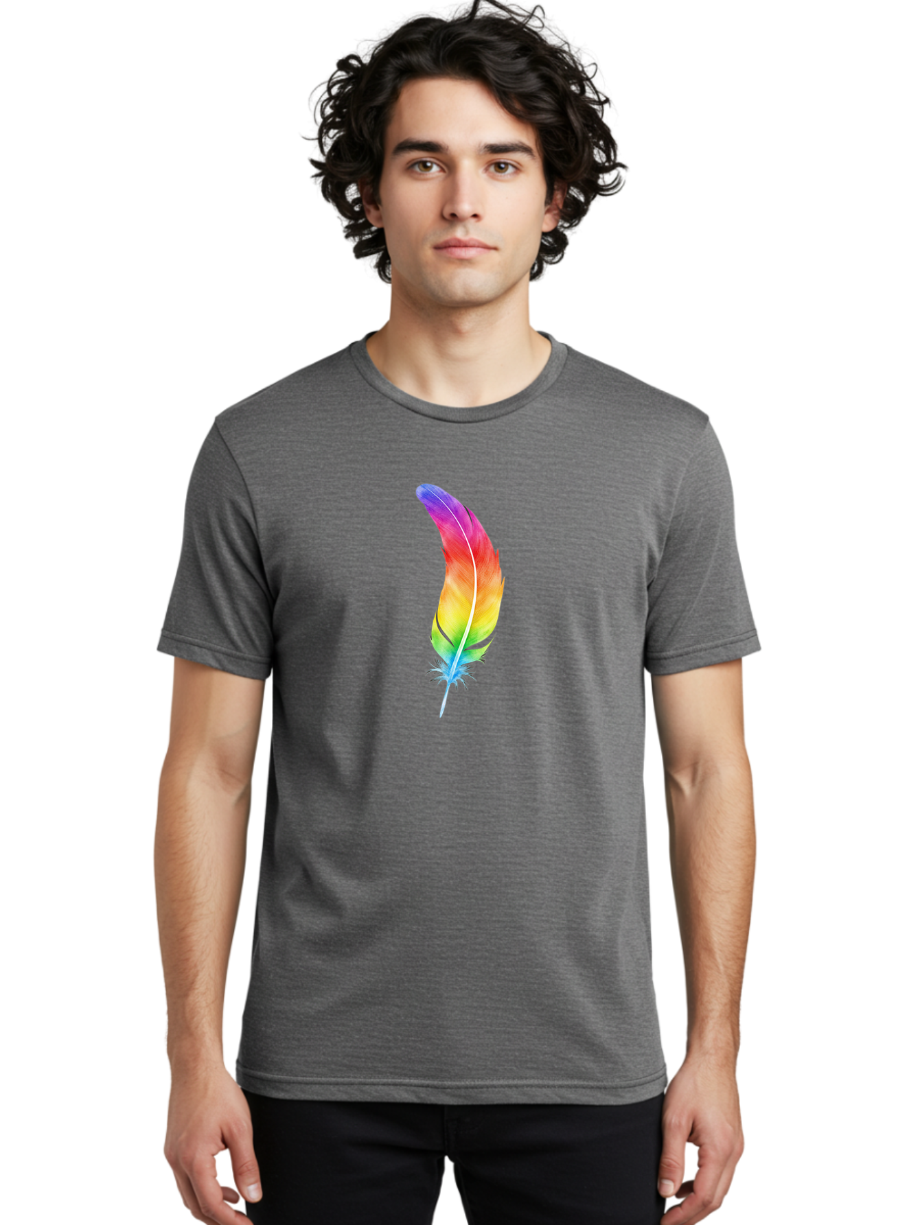 Rainbow-Feather-8 Men'S Graphic Tee, 100% Cotton, Comfortable Casual Summer Wear, Machine Washable, Vintage Camera, Old Camera, Antique Camera, Black Camera, Classic Photography, Photography Equipment, Nostalgic Device, Film Camera, Camera Art Baj231 17