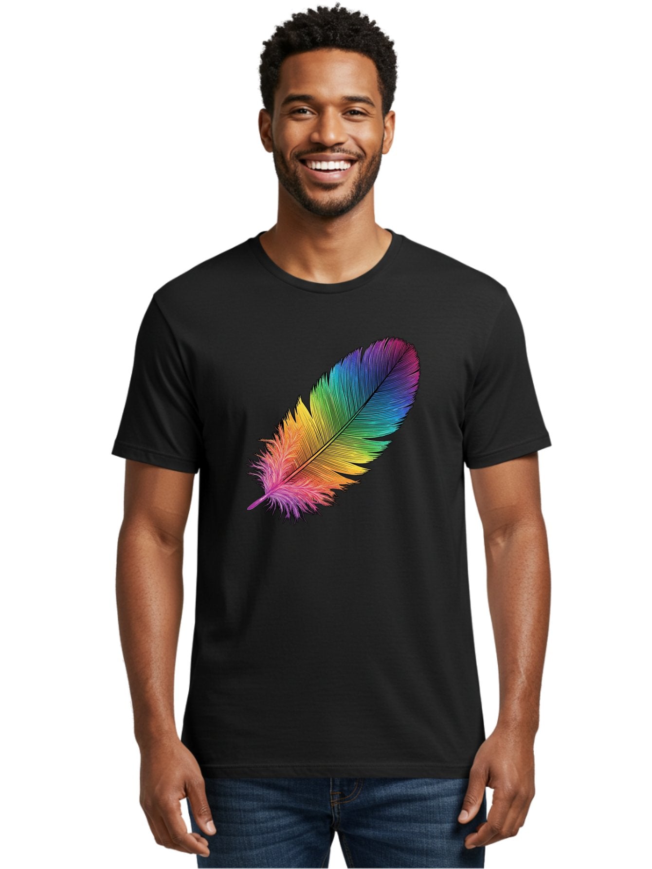 Rainbow-Feather-9 Men'S Graphic Tee, 100% Cotton, Comfortable Casual Summer Wear, Machine Washable, Vintage Camera, Old Camera, Antique Camera, Black Camera, Classic Photography, Photography Equipment, Nostalgic Device, Film Camera, Camera Art Baj232 17