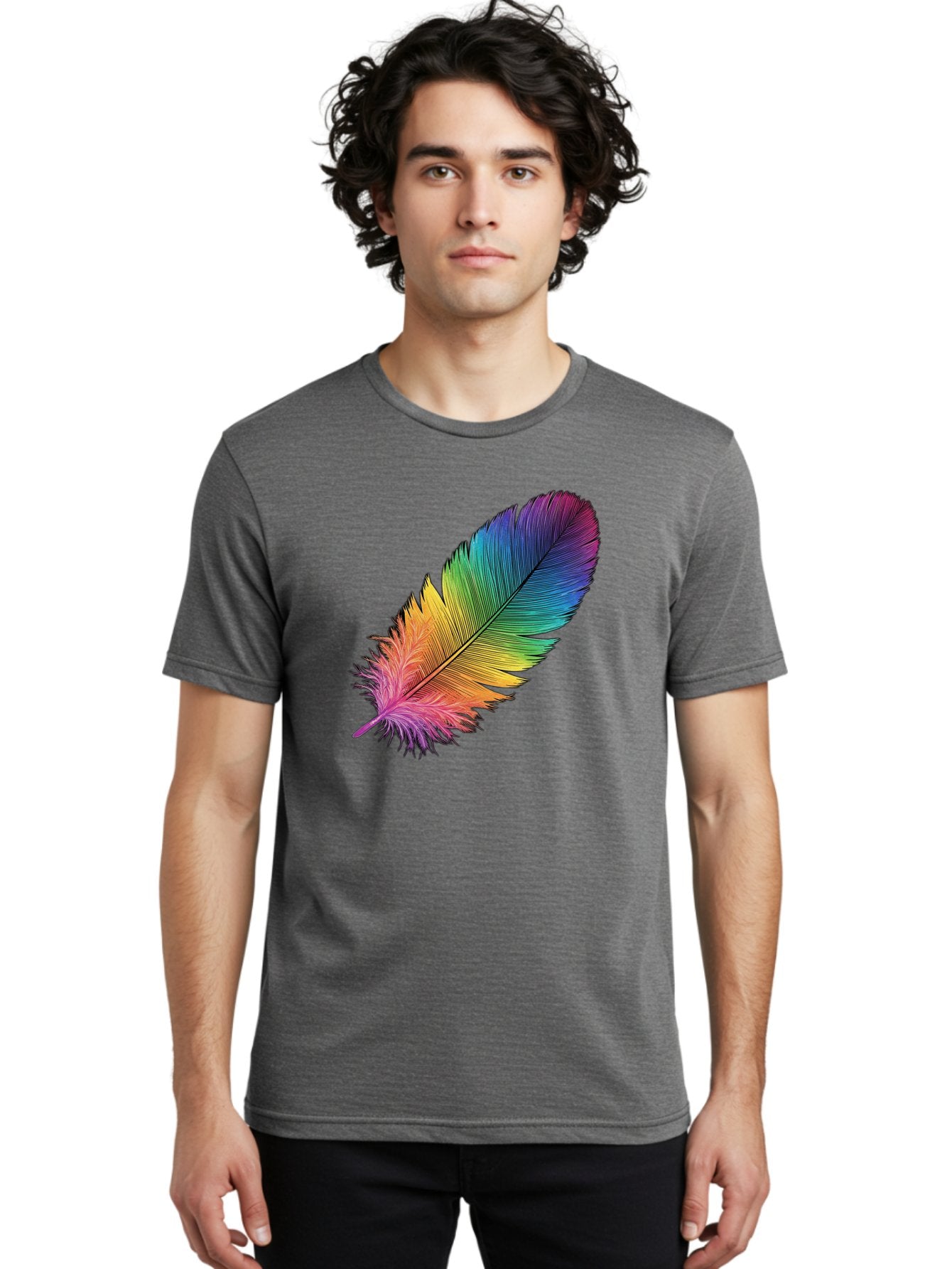 Rainbow-Feather-9 Men'S Graphic Tee, 100% Cotton, Comfortable Casual Summer Wear, Machine Washable, Vintage Camera, Old Camera, Antique Camera, Black Camera, Classic Photography, Photography Equipment, Nostalgic Device, Film Camera, Camera Art Baj232 21
