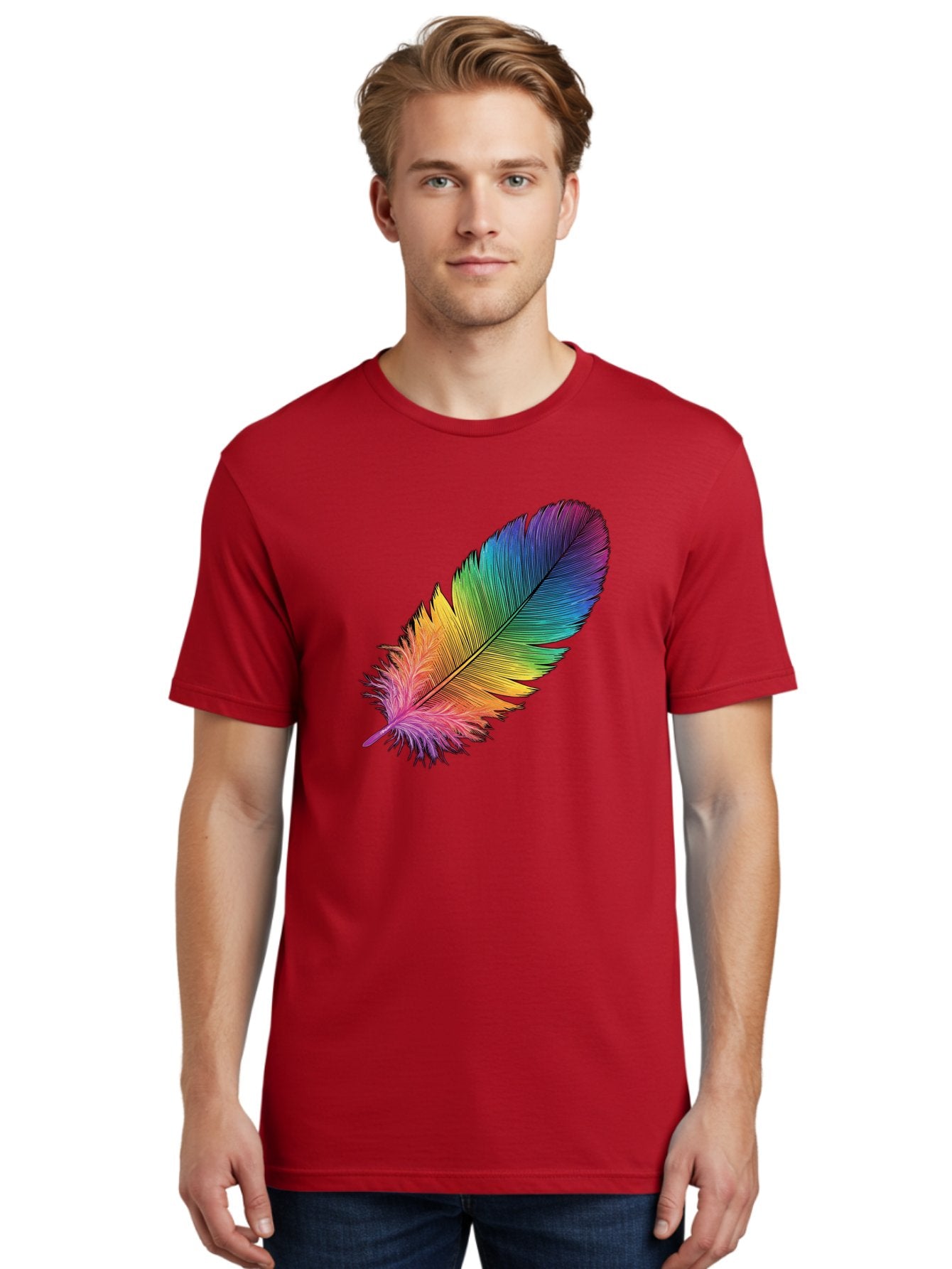 Rainbow-Feather-9 Men'S Graphic Tee, 100% Cotton, Comfortable Casual Summer Wear, Machine Washable, Vintage Camera, Old Camera, Antique Camera, Black Camera, Classic Photography, Photography Equipment, Nostalgic Device, Film Camera, Camera Art Baj232 29