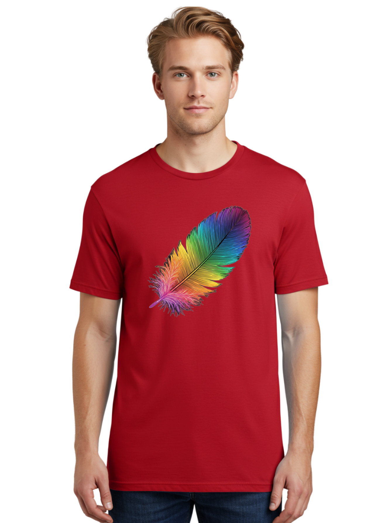 Rainbow-Feather-9 Men'S Graphic Tee, 100% Cotton, Comfortable Casual Summer Wear, Machine Washable, Vintage Camera, Old Camera, Antique Camera, Black Camera, Classic Photography, Photography Equipment, Nostalgic Device, Film Camera, Camera Art Baj232 17