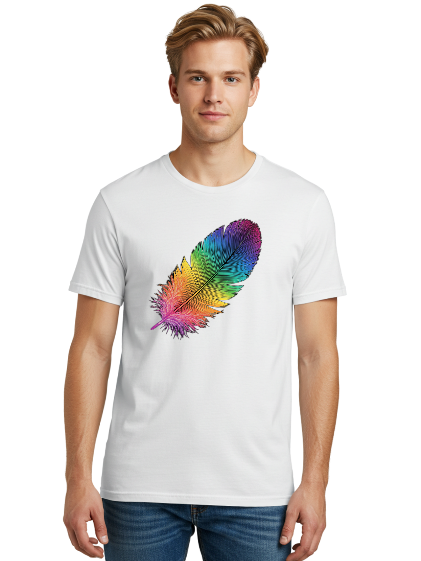 Rainbow-Feather-9 Men'S Graphic Tee, 100% Cotton, Comfortable Casual Summer Wear, Machine Washable, Vintage Camera, Old Camera, Antique Camera, Black Camera, Classic Photography, Photography Equipment, Nostalgic Device, Film Camera, Camera Art Baj232 23