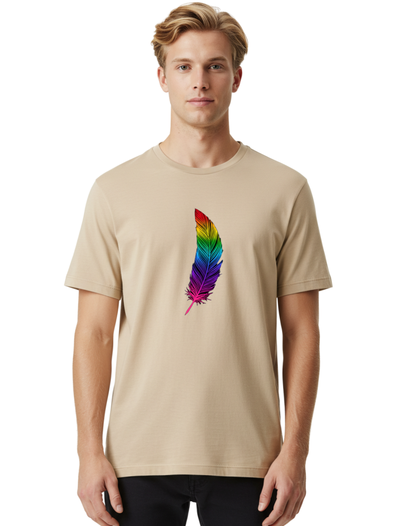 Rainbow-Feather Men'S Graphic Tee, 100% Cotton, Comfortable Casual Summer Wear, Machine Washable, Vintage Camera, Old Camera, Antique Camera, Black Camera, Classic Photography, Photography Equipment, Nostalgic Device, Film Camera, Camera Art Baj233 30