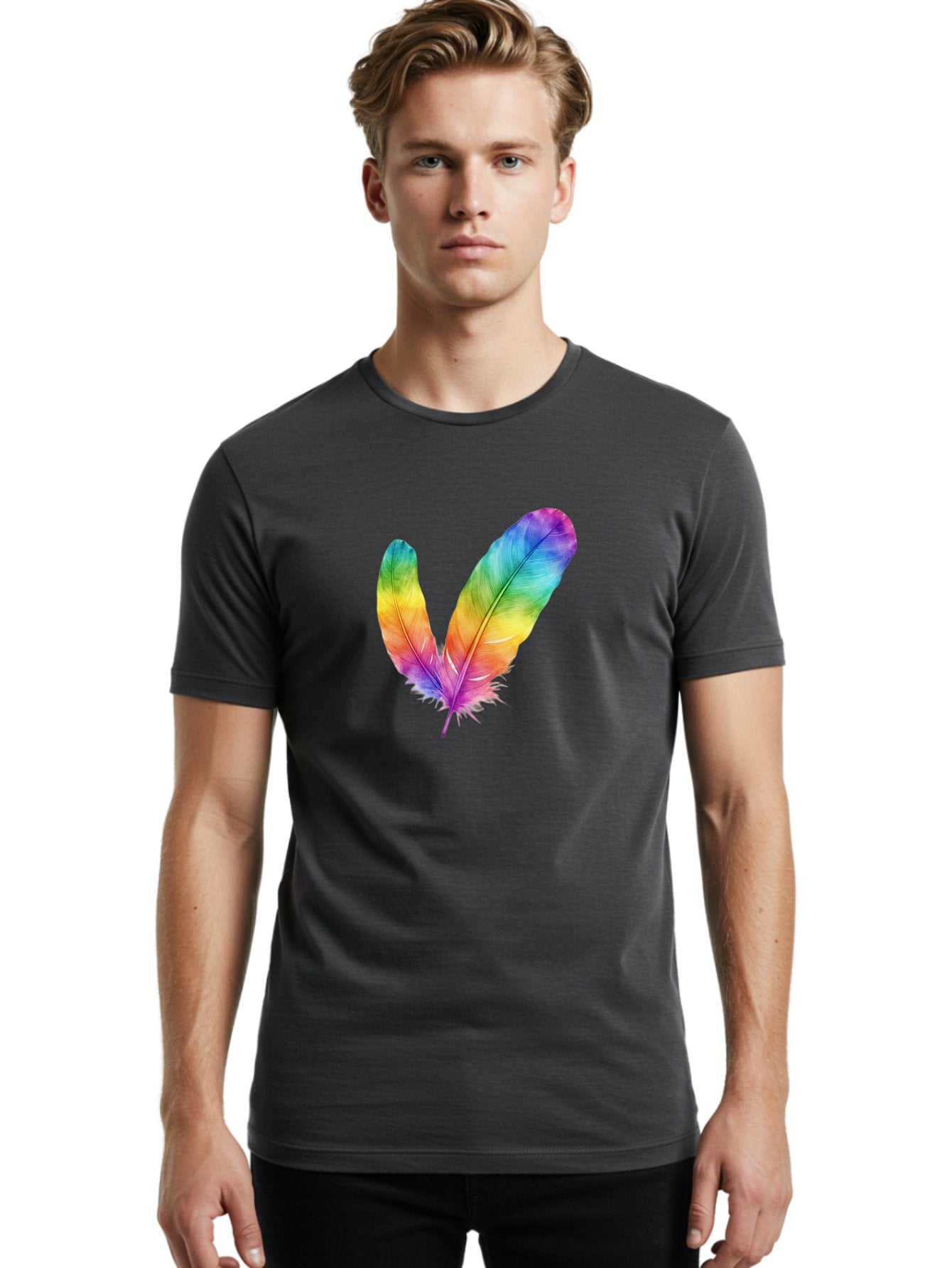 Rainbow-Feathers Men'S Graphic Tee, 100% Cotton, Comfortable Casual Summer Wear, Machine Washable, Vintage Camera, Old Camera, Antique Camera, Black Camera, Classic Photography, Photography Equipment, Nostalgic Device, Film Camera, Camera Art Baj234 18