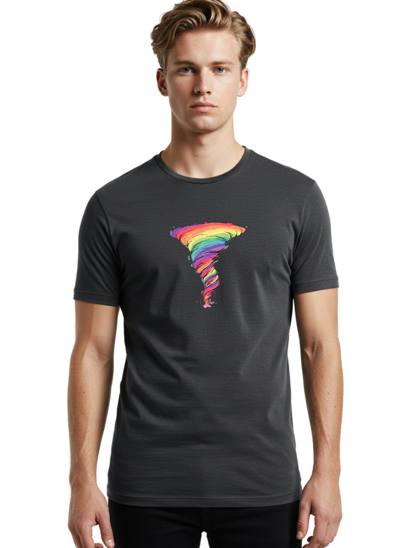 Rainbow-Tornado Men'S Graphic Tee, 100% Cotton, Comfortable Casual Summer Wear, Machine Washable, Vintage Camera, Old Camera, Antique Camera, Black Camera, Classic Photography, Photography Equipment, Nostalgic Device, Film Camera, Camera Art Baj239 18